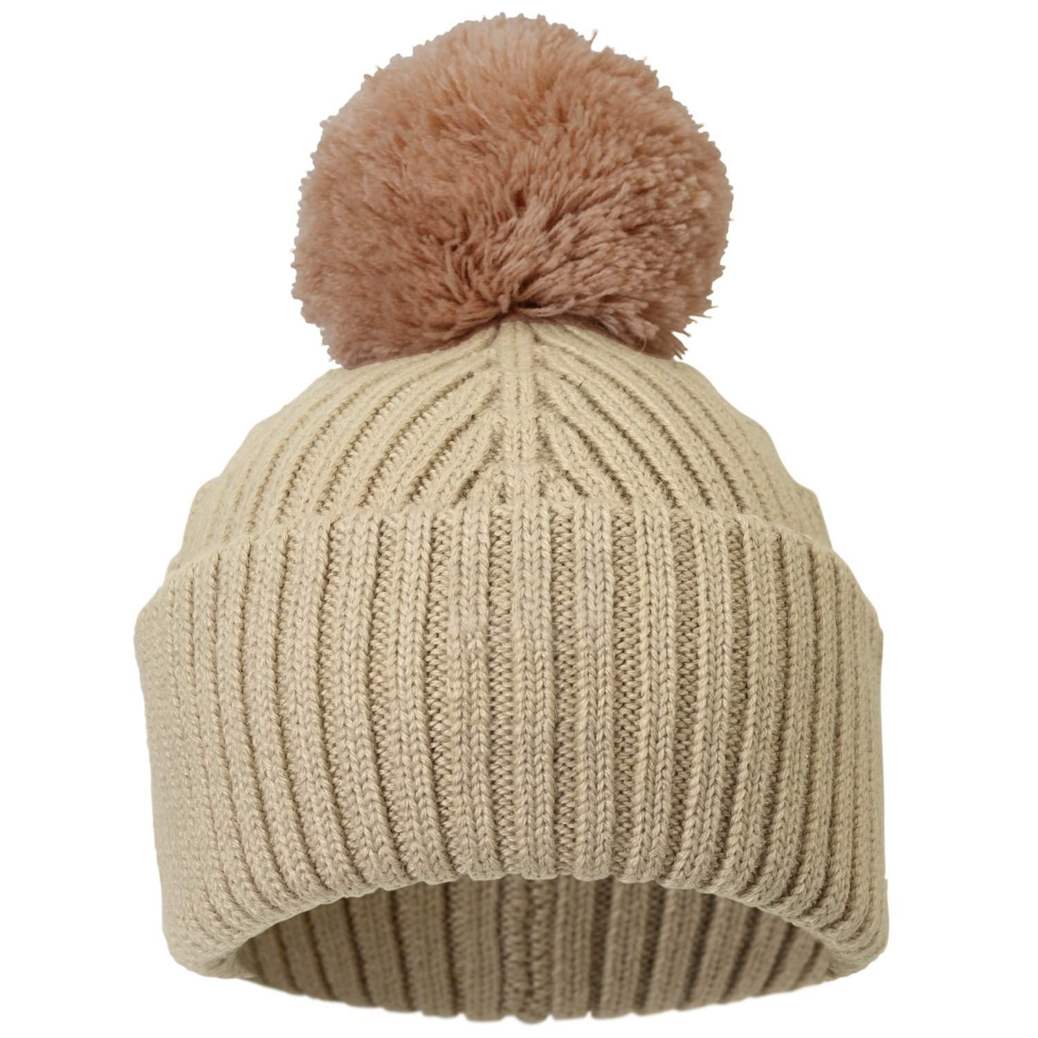 Uld Beanie - Pure Khaki 0-6 måneder