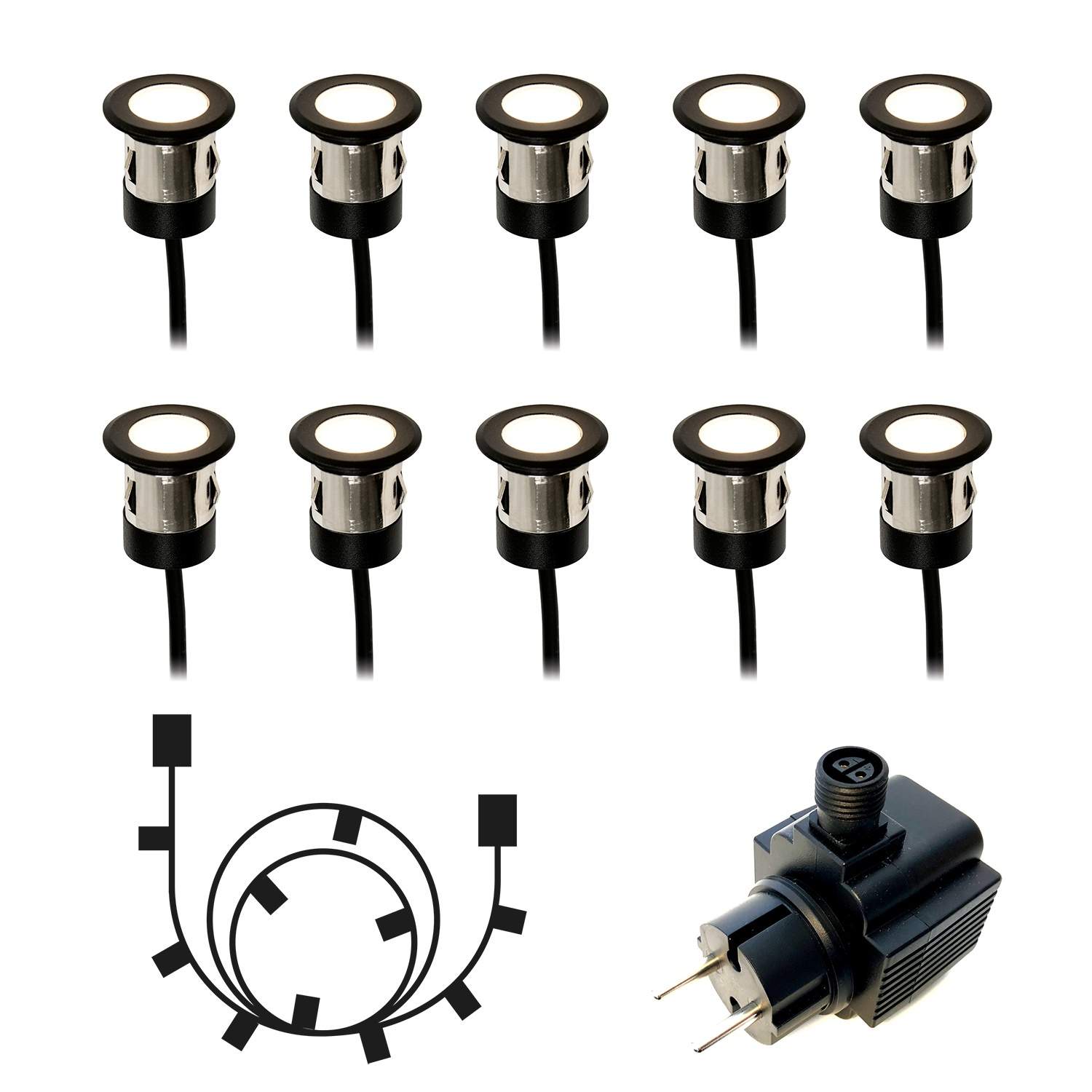 Orion forsænket spot 10stk Sort billede