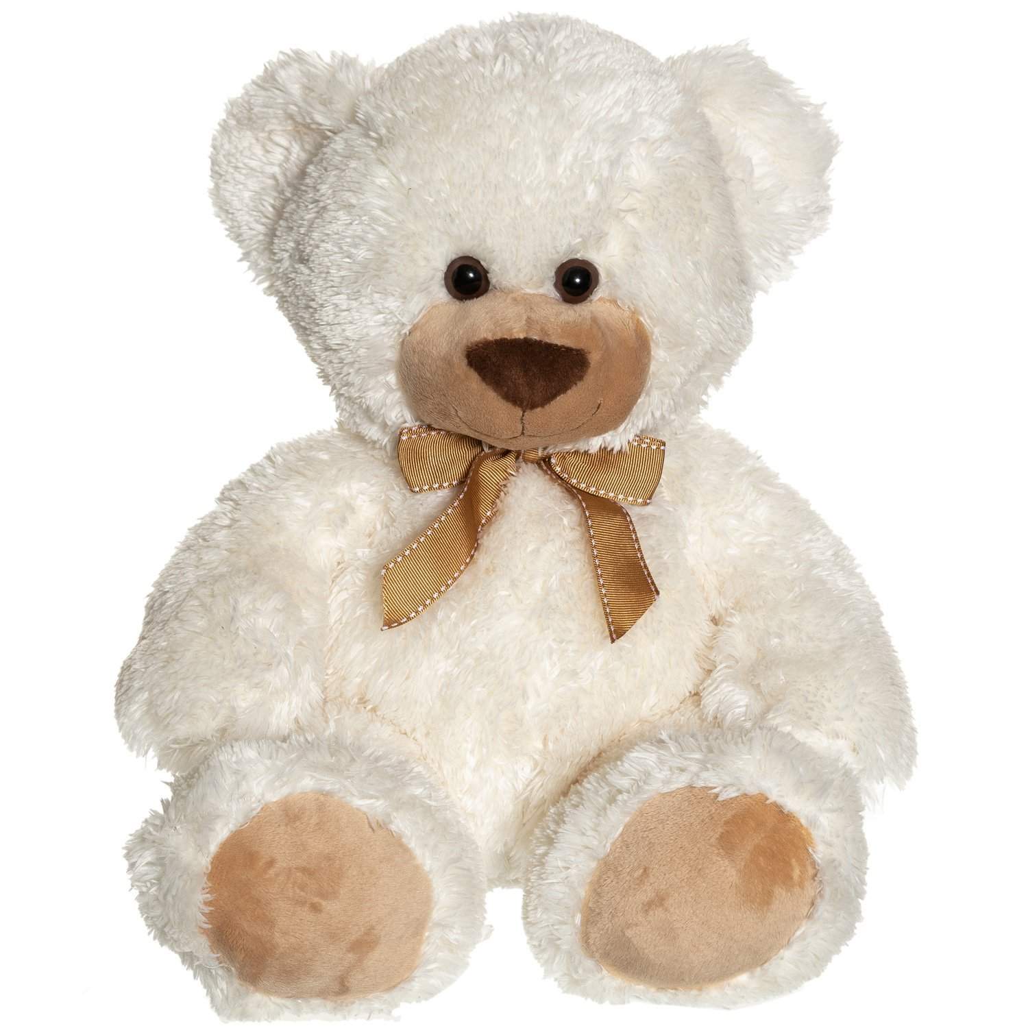 Cremefarvet bamse, 45 cm, blød og maskinvaskbar