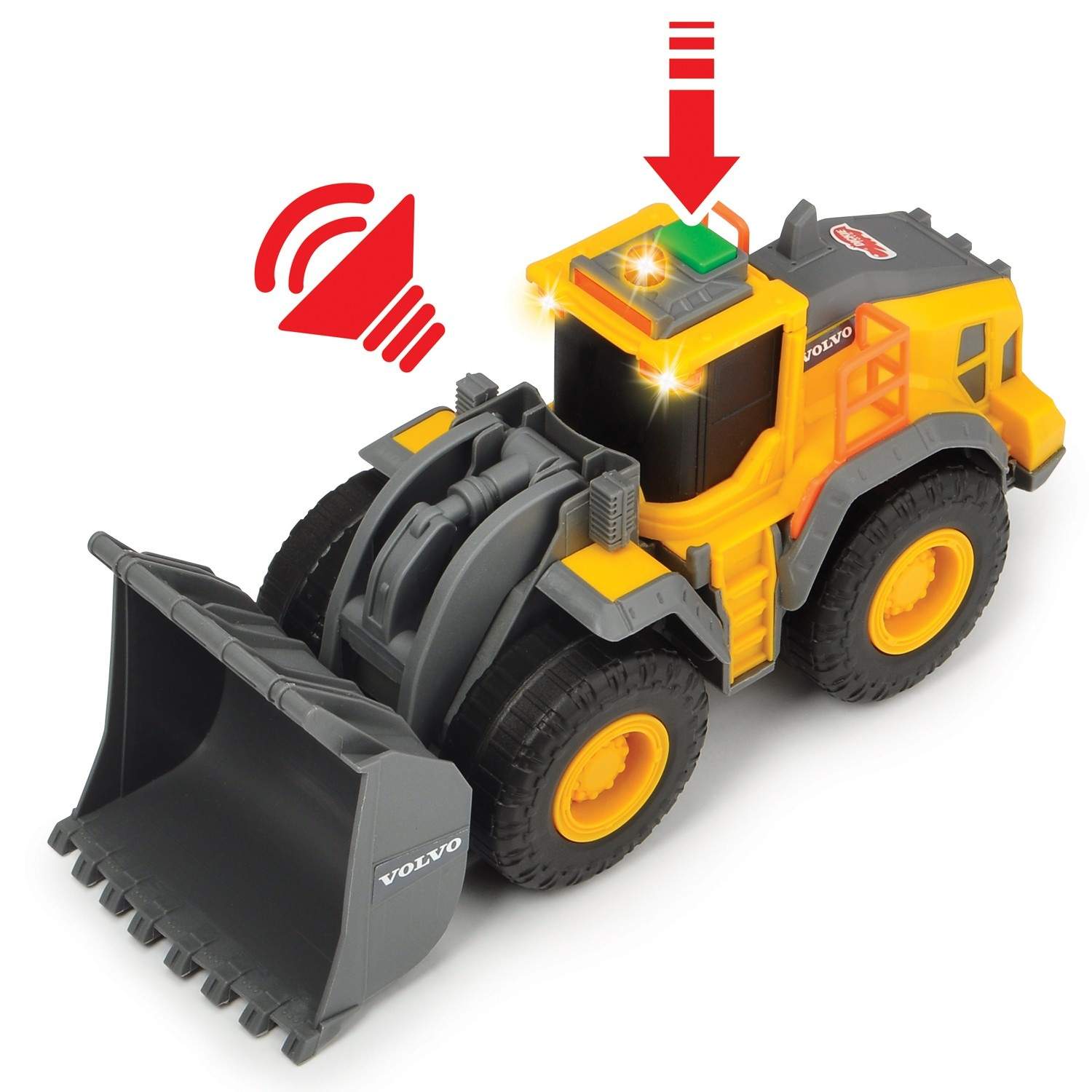 Alternativ bild 1 för Dickie Toys Volvo Wheel Loader, Traktor, Inomhus / utomhus, 3 År, Plast, Svart, Grå, Gul
