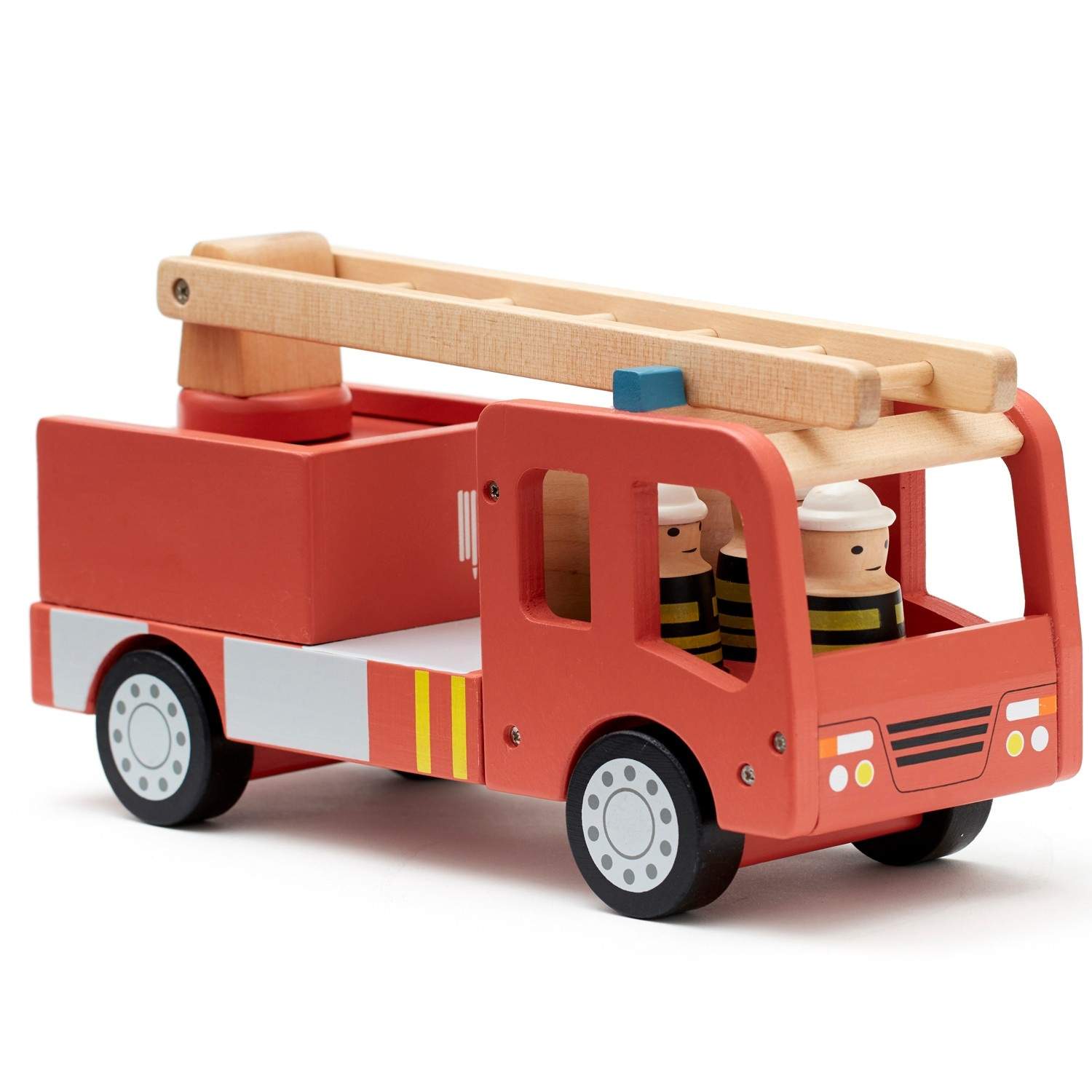 Kids Concept Brandbil - 30 cm - Aiden - Rød m. Brandmænd
