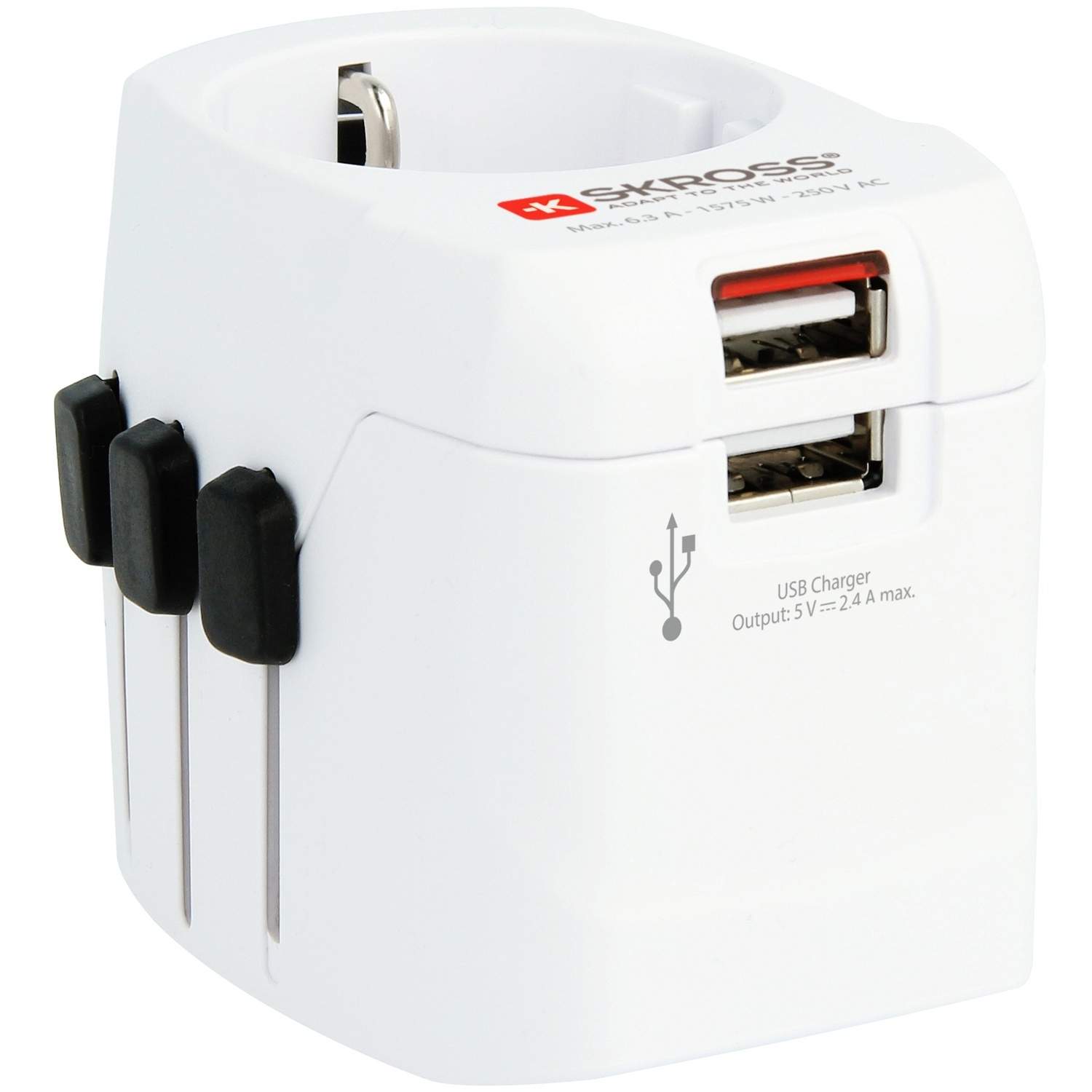World travel adapter PRO Pro Light 2xUSB 12W Jordet