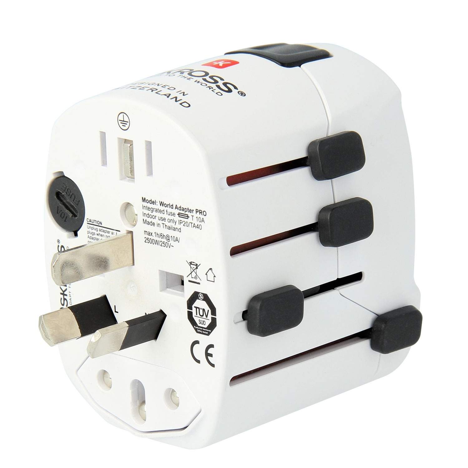 Alternativ bild 1 för Skross PRO, Universal, Universal, Typ C (Europlug), Typ E (FR), Typ F, Typ B, Typ G (UK), Typ I (AU), Typ J (CH), Typ L (IT), Typ N (BR), 100 – 250, 7 A