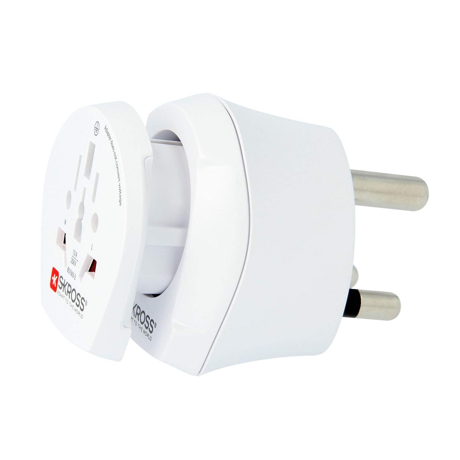 Rejseadapter Combo World til Sydafrika + Europa jordet