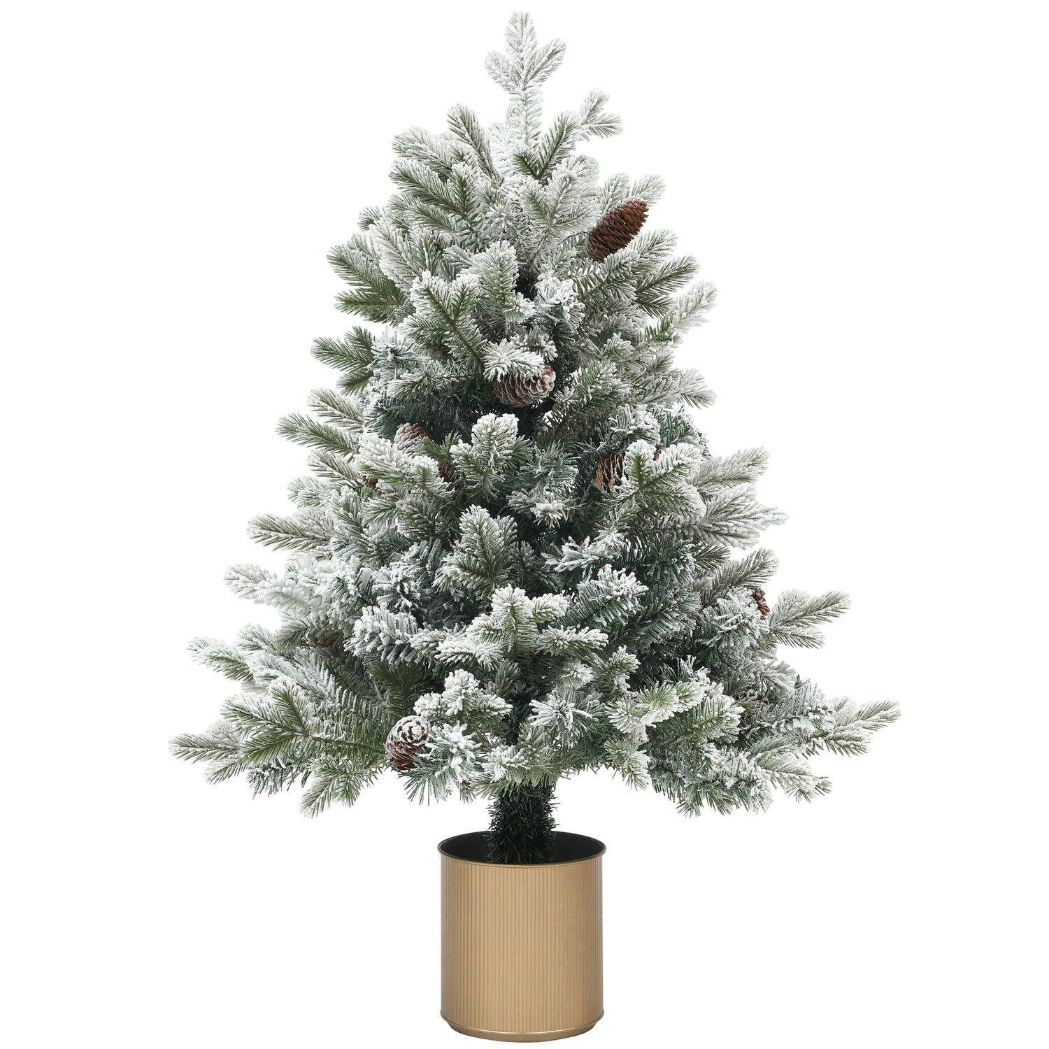 Kunstigt juletræ 100 cm med sne- og flammebeskyttelse