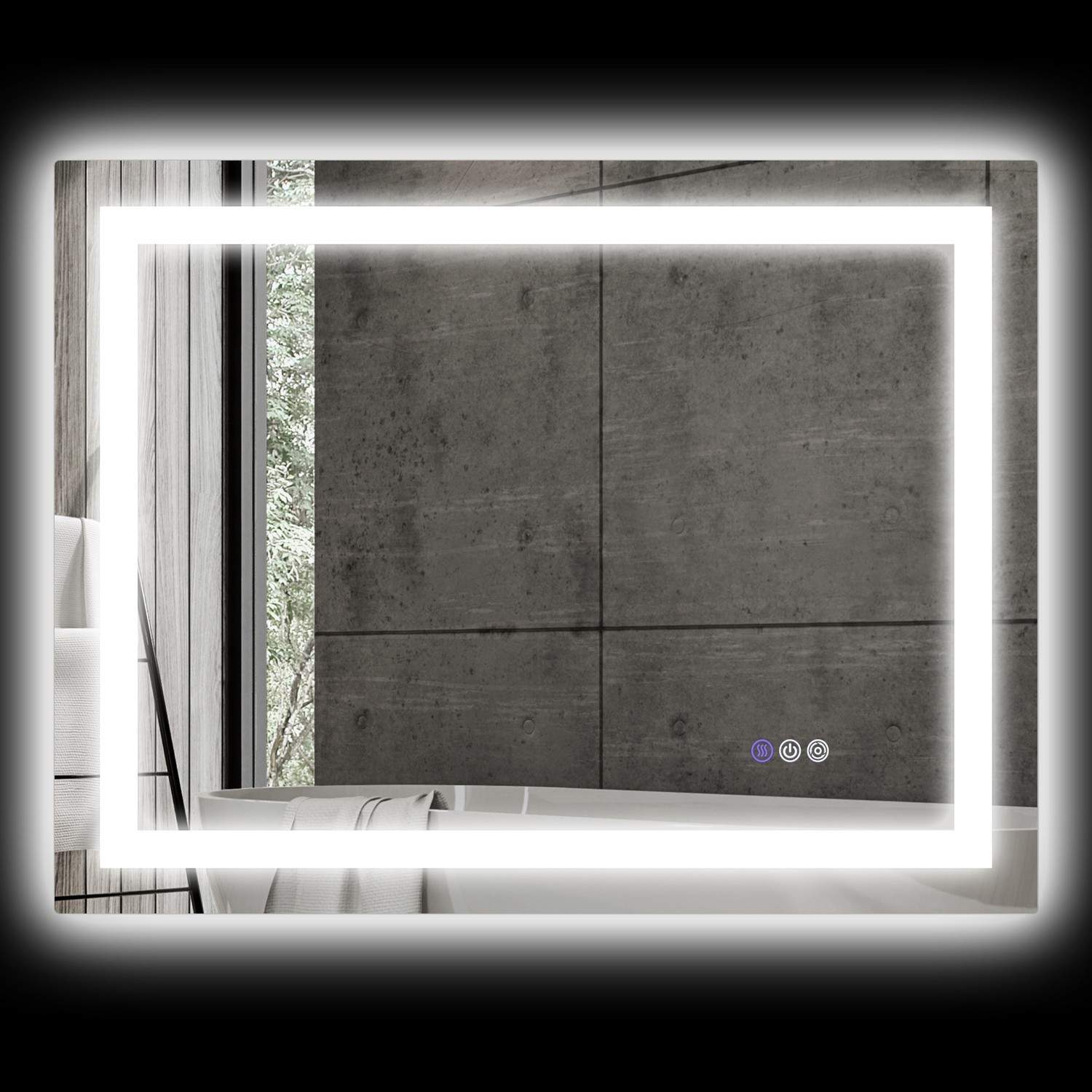 Badeværelsesspejl LED 80x60 cm med Touch & Anti-dim
