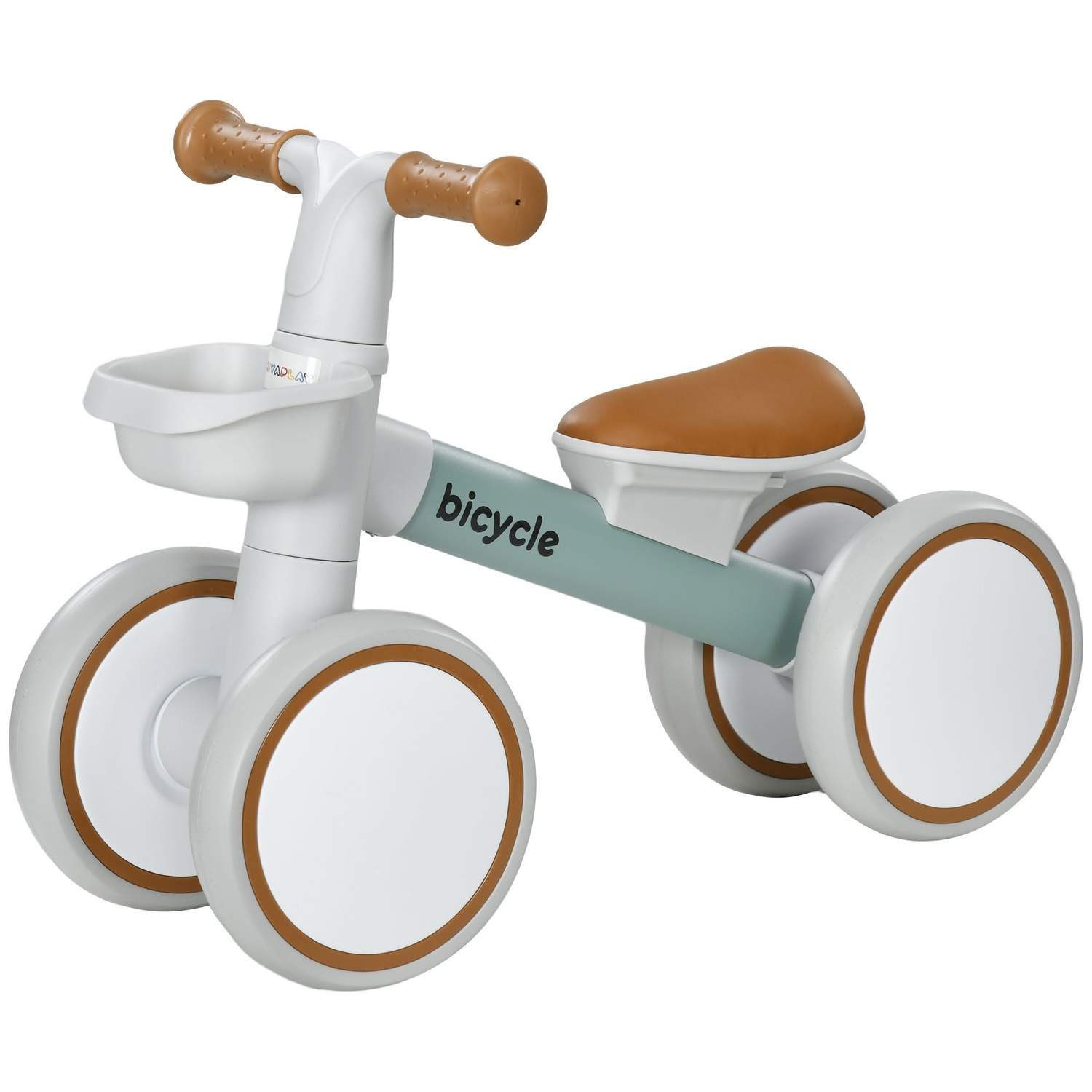 Grøn/Hvid Baby Sled Bike med TPU hjul 1+ år