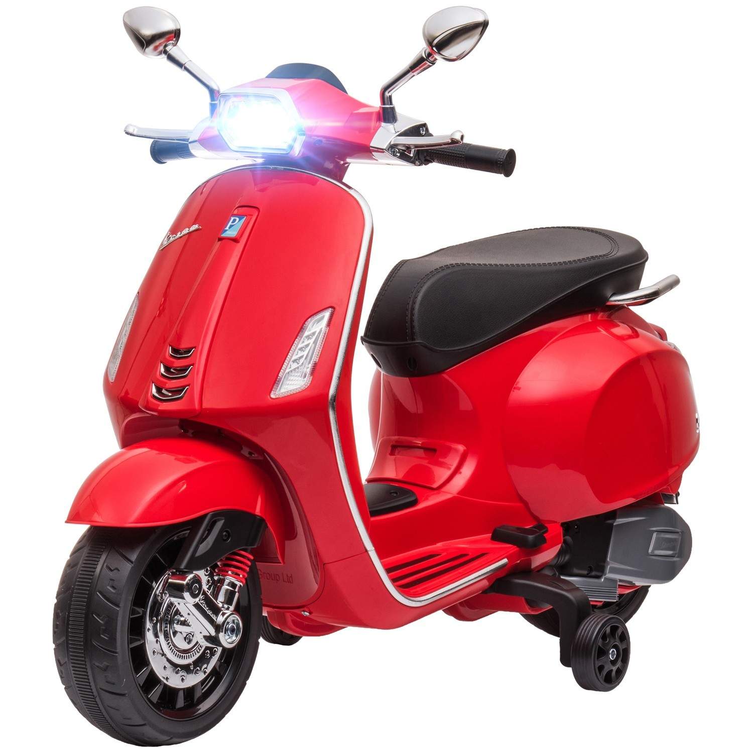 Rød 6V elektrisk motorcykel til børn med MP3 og LED