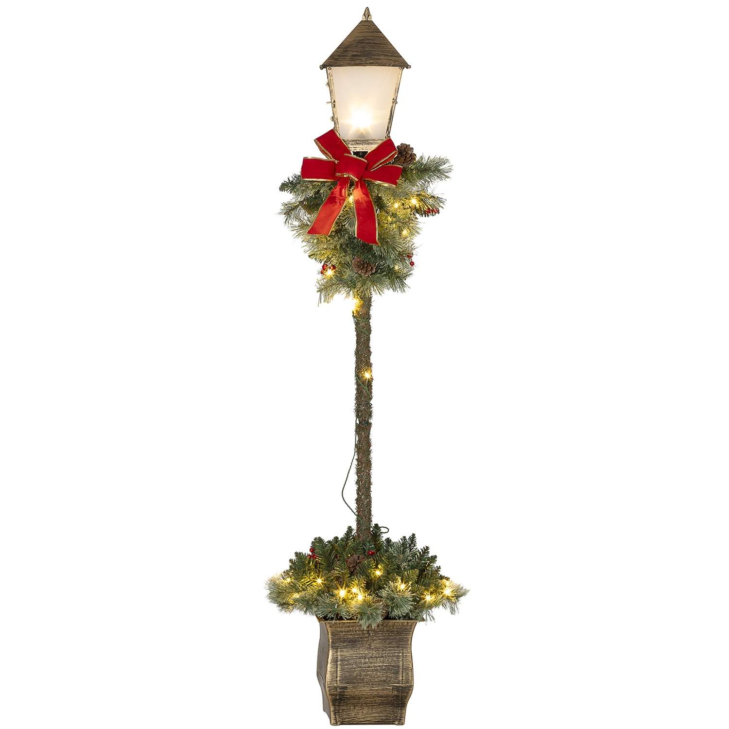 Julelanterne 150 cm med LED lys og dekorationer