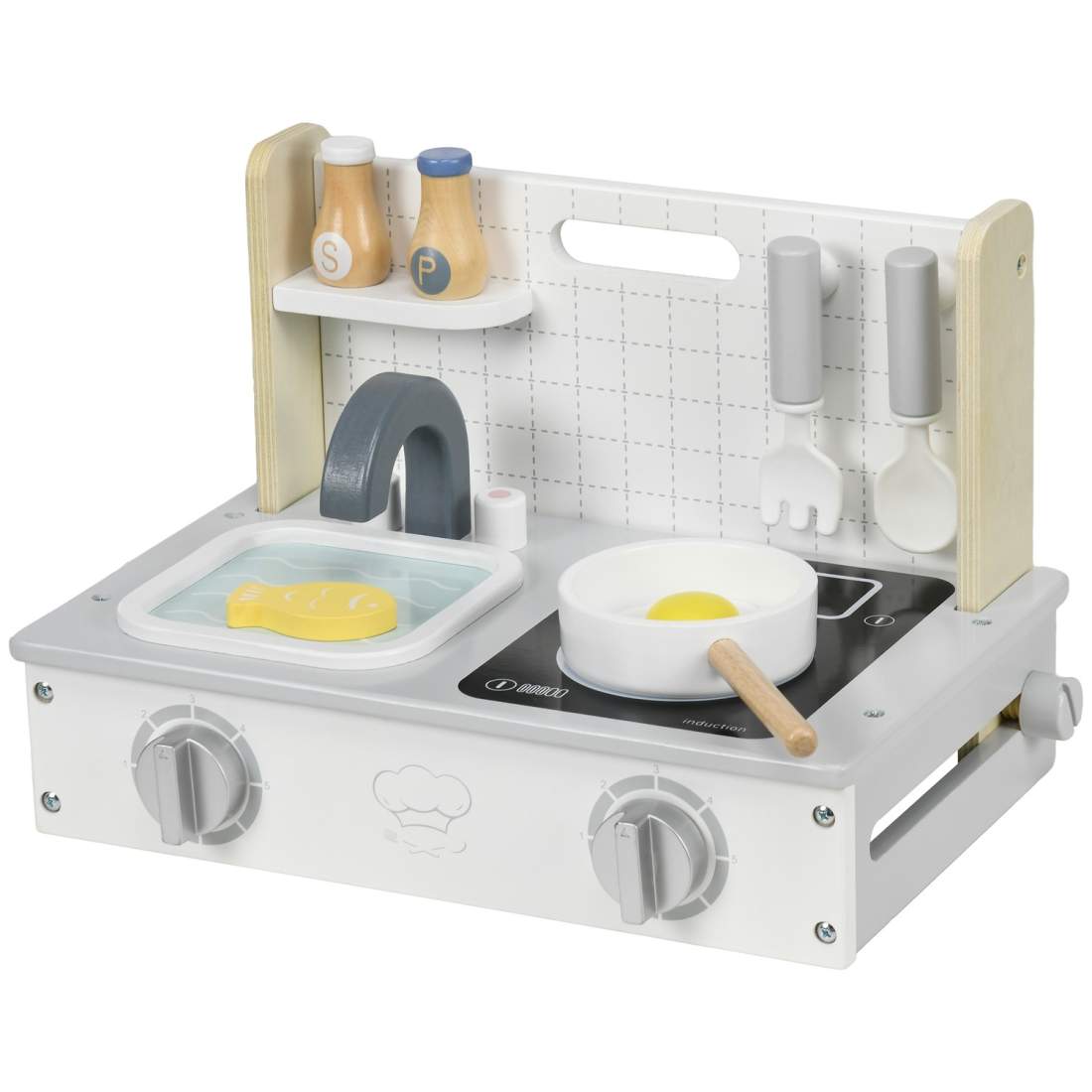 Barnkökstillbehör set 10 delar grå för 3-5 år | Hälsa & Skönhet - Personvård - Vård & Rehabilitering - Hållning | Pryloteket