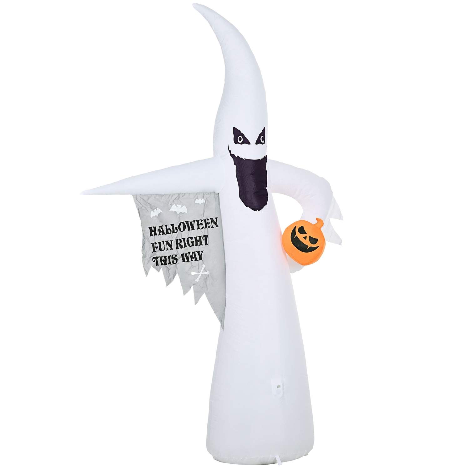 Oppustelig Halloween Ghost med LED 8ft