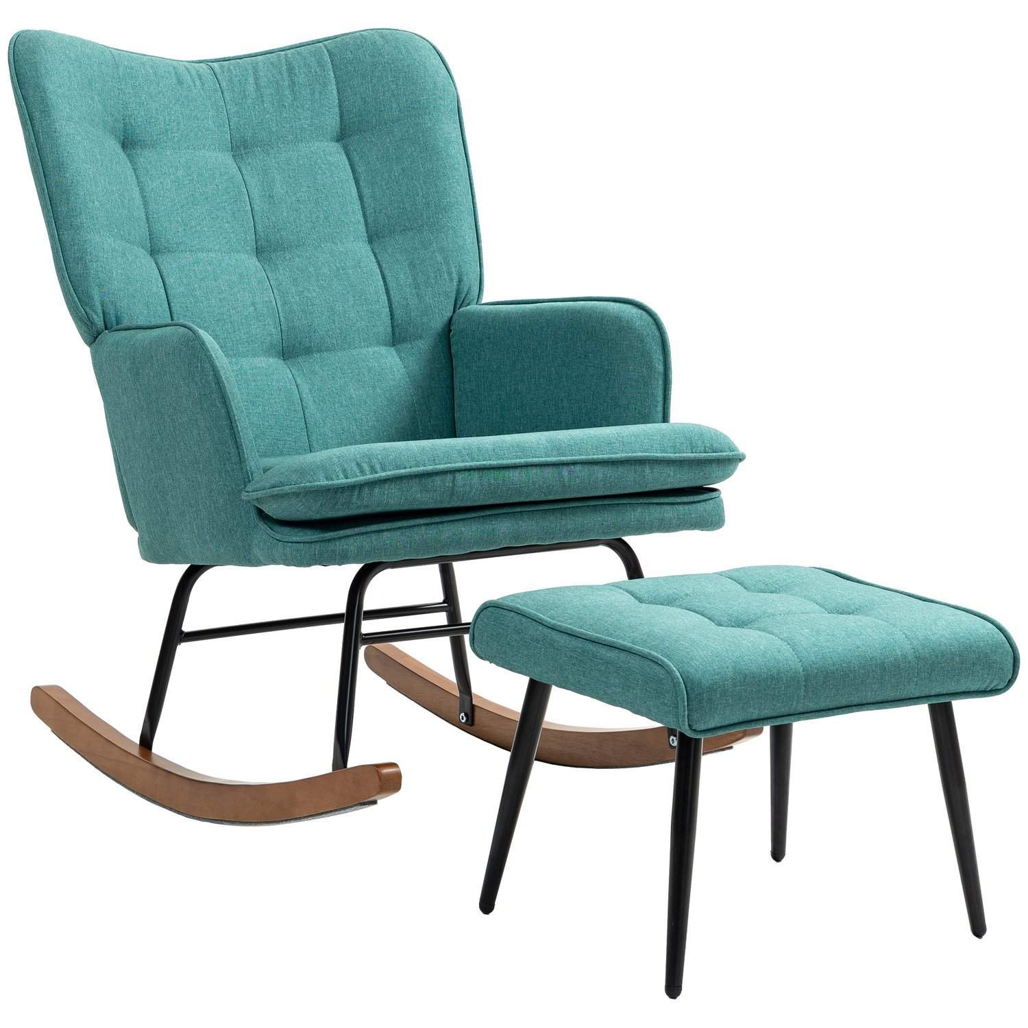 Gyngestol med skammel i hørlook til soveværelse