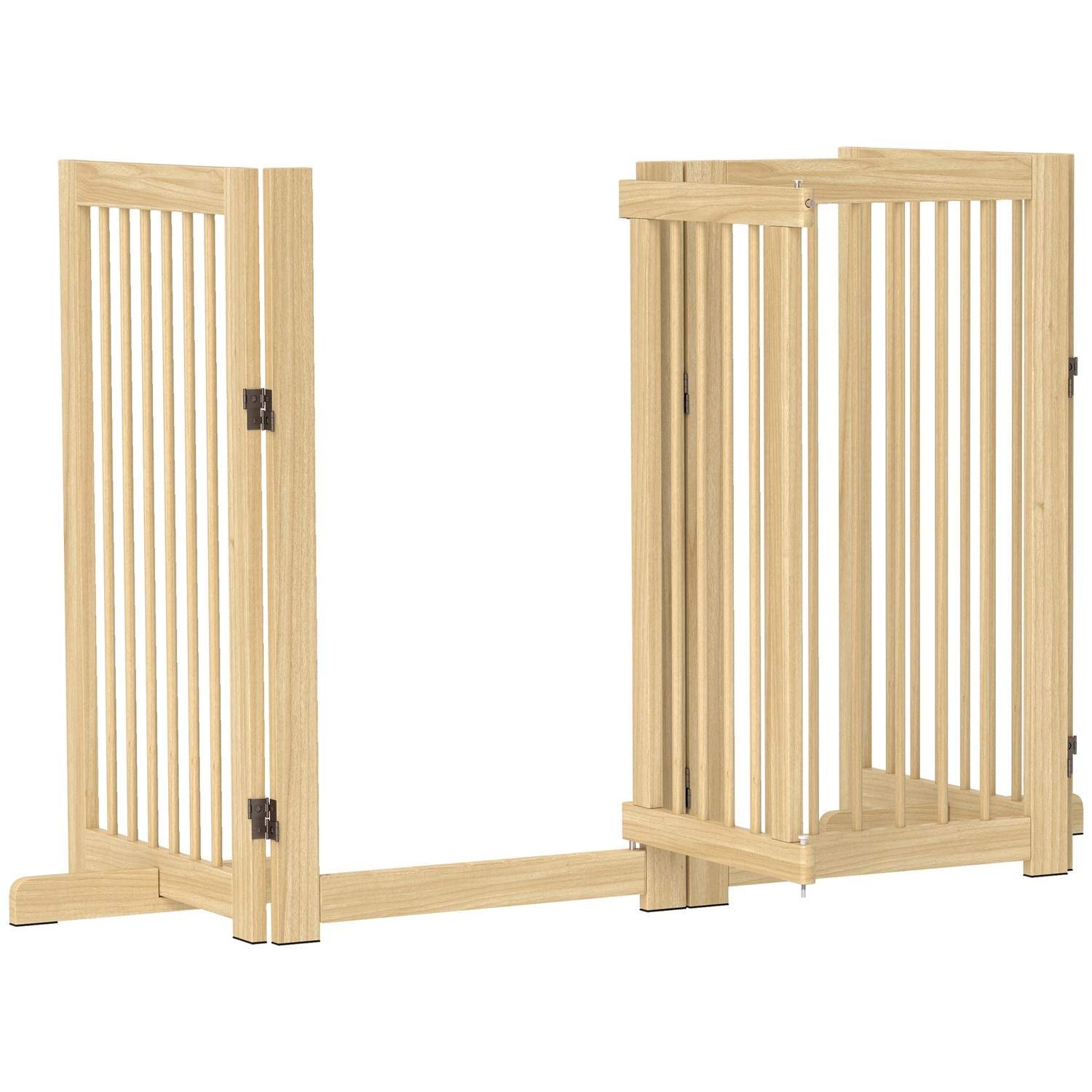 Sammenklappelig Hundelåge i træ, 4 stk, 220x91 cm