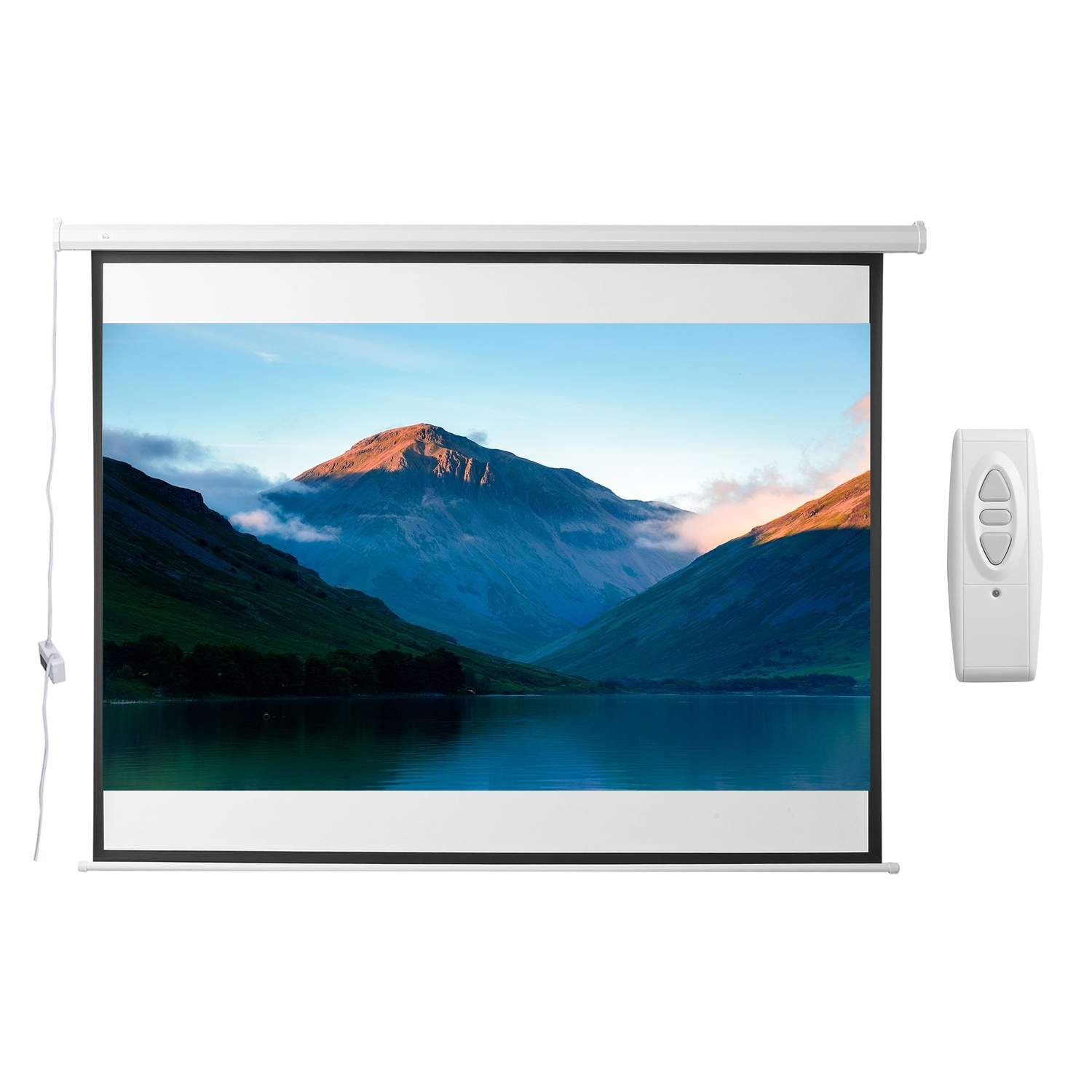 Elektrisk projektorlærred 203x152 cm med fjernbetjening