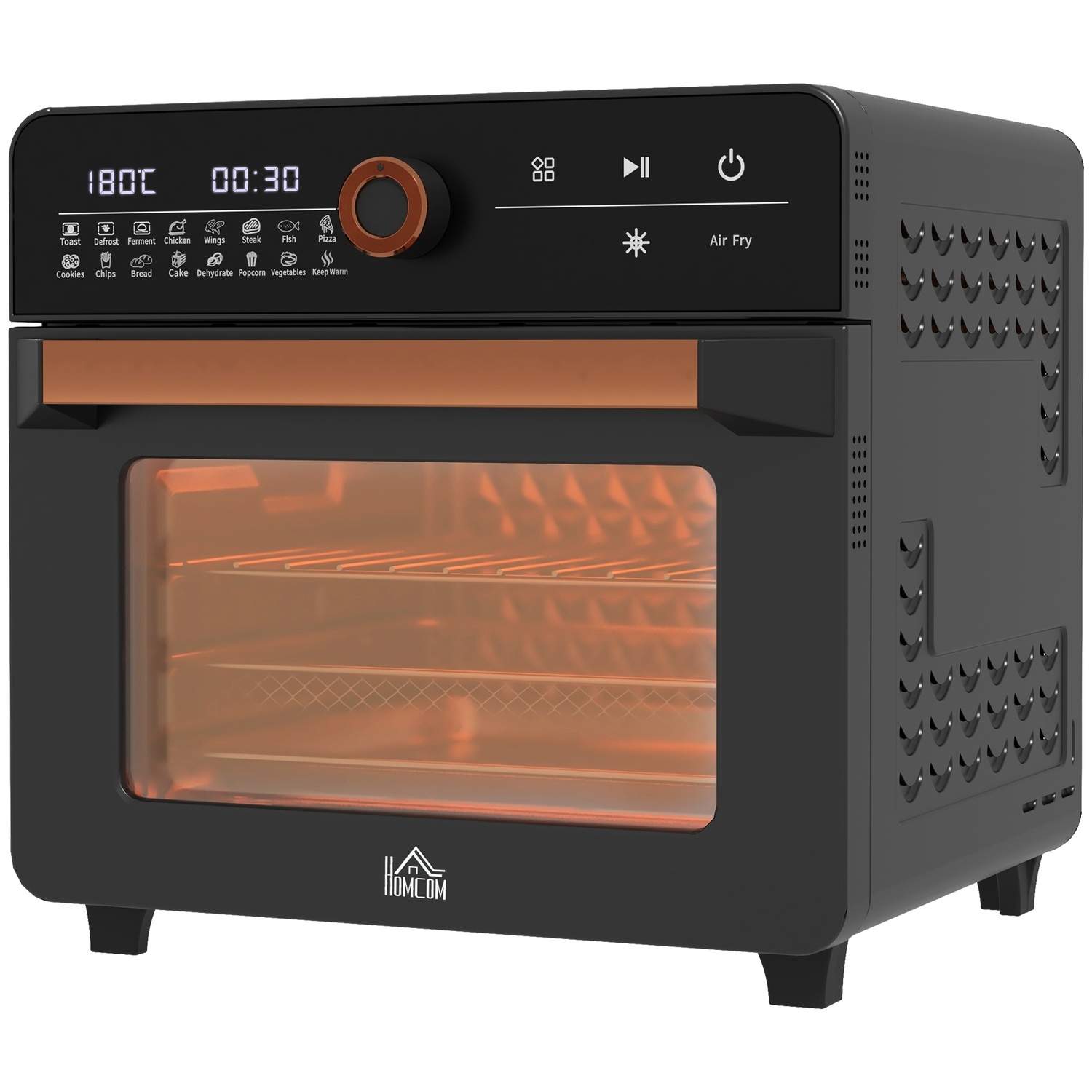 3-i-1 miniovn med varmluft og timer, 20L