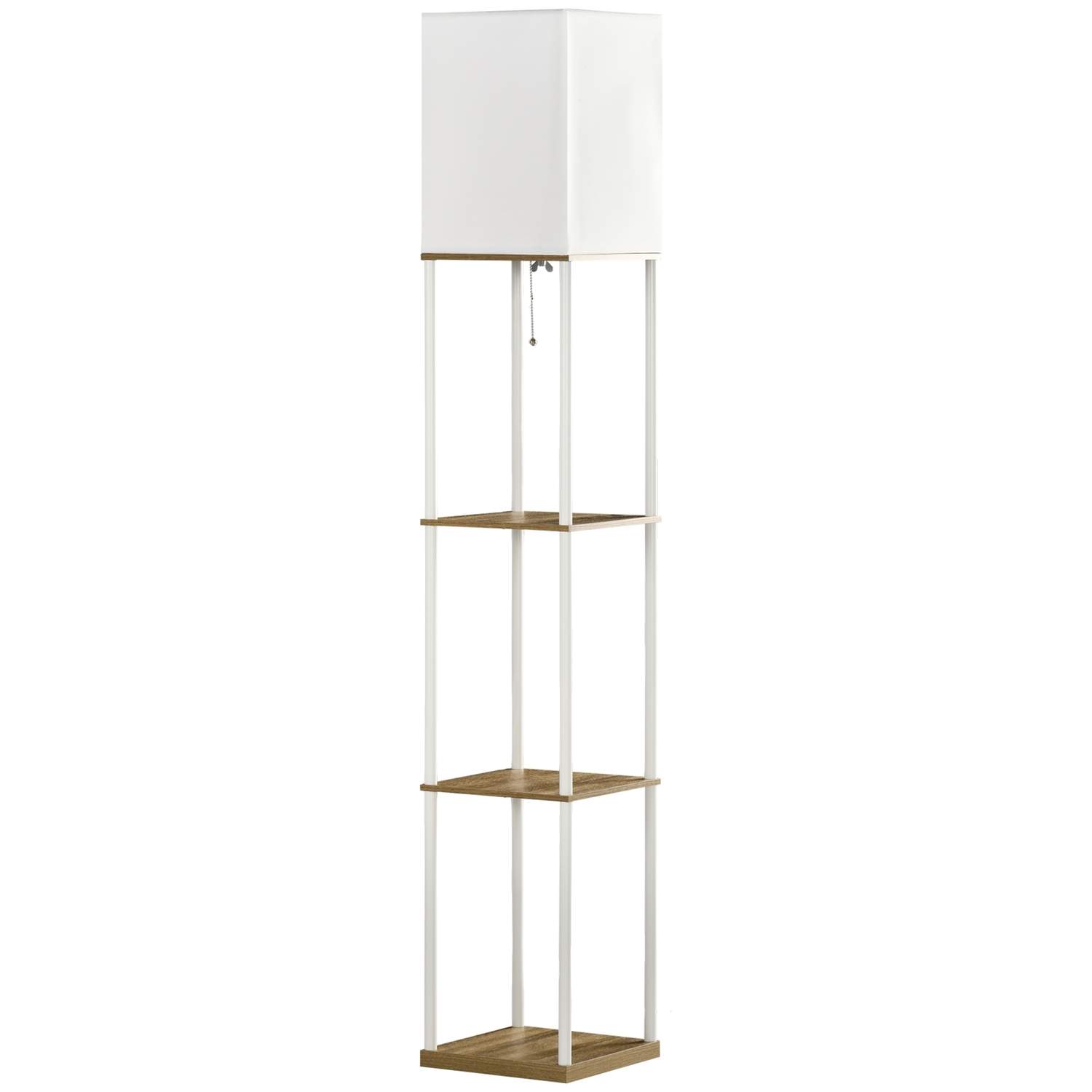 Hvid Gulvlampe E27 40W med stofskærm