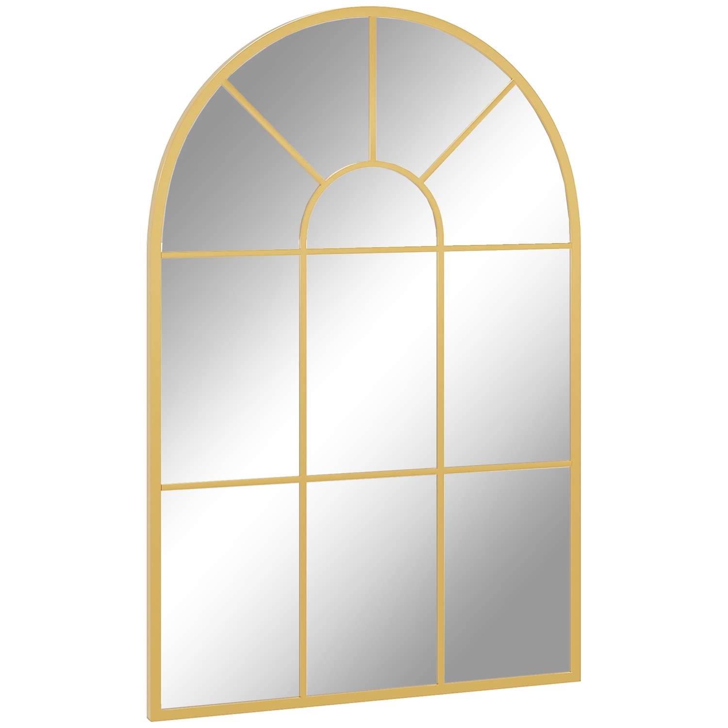 Dekorativt vægspejl i guld 91x60 cm med metalramme