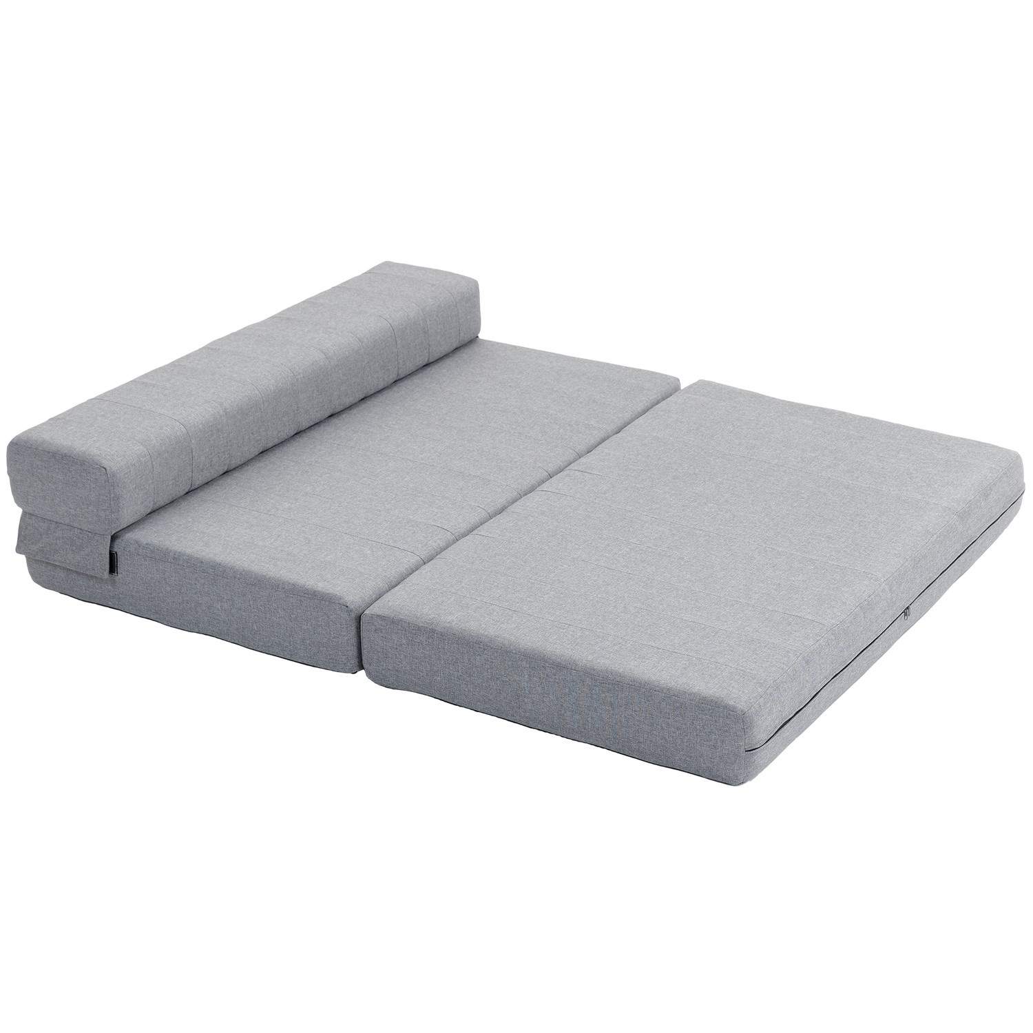 Sammenklappelig 2-i-1 sovesofa til 2, linned look