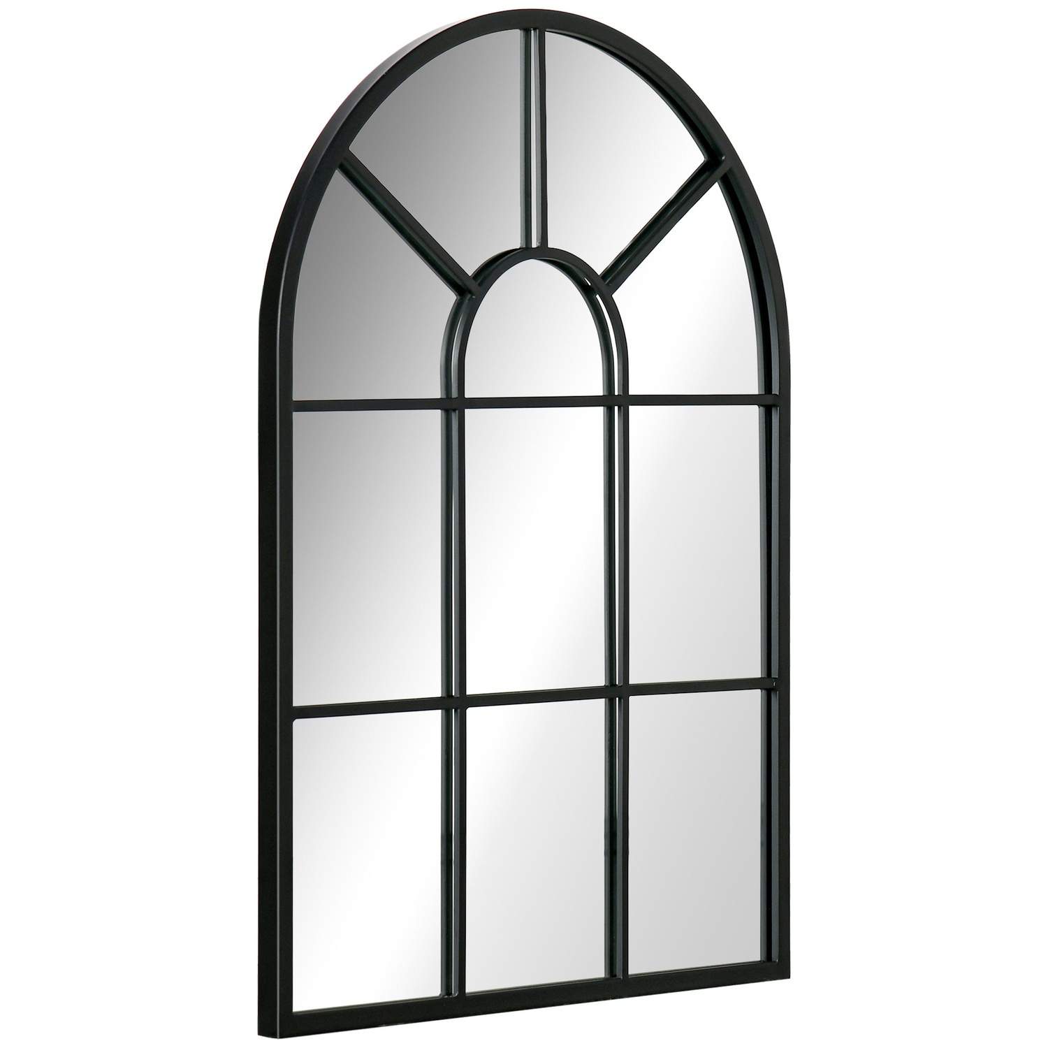 Dekorativt sort vægspejl 70x50 cm med metalramme