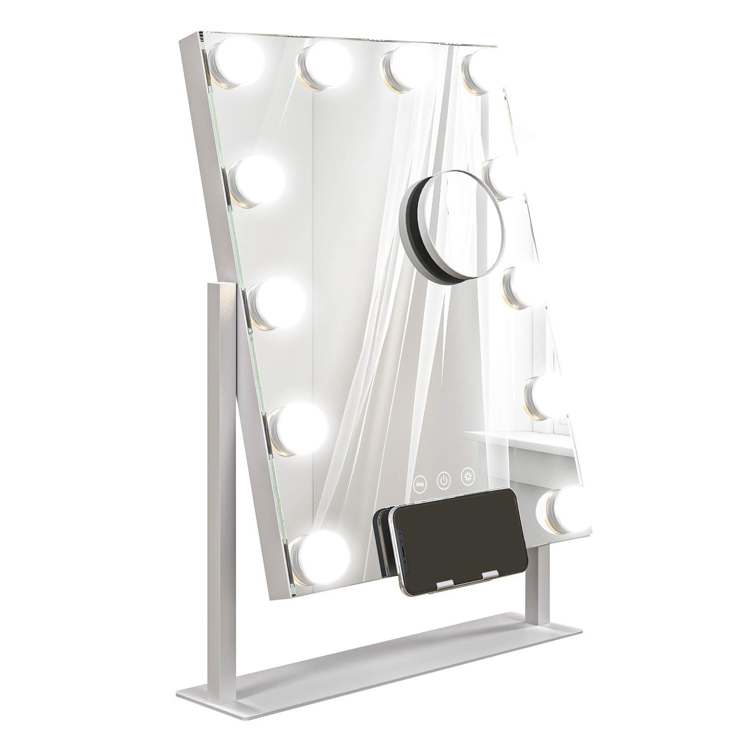 Hollywood spejl LED 37x46cm, 3 lystilstande, 10X forstørrelse