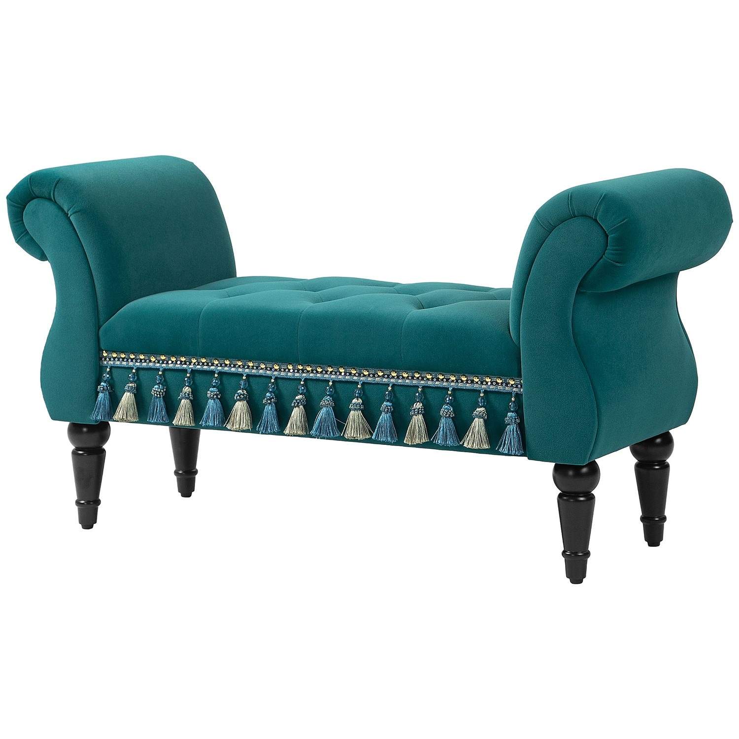 Lyxbänk i sammet för vardagsrum, grå 117x40x58 cm | Hem & Hobby - Hem & Hushåll - Sovrum | Pryloteket