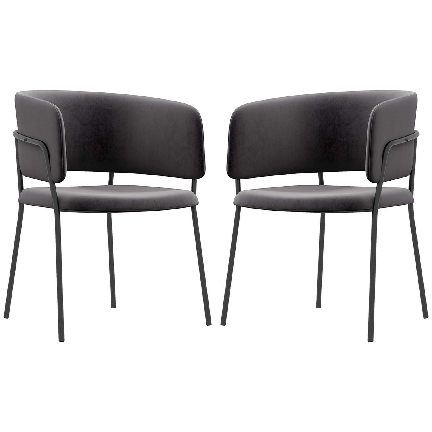 Grå sammetslook köksstolar med stålben, 2-pack | Hälsa & Skönhet - Personvård - Vård & Rehabilitering - Hållning | Pryloteket