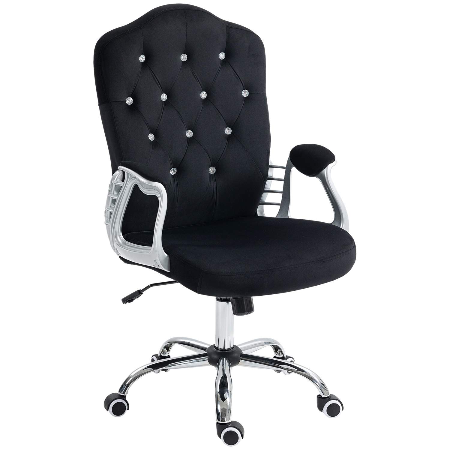 Ergonomisk kontorstol i syntetisk læder, sort