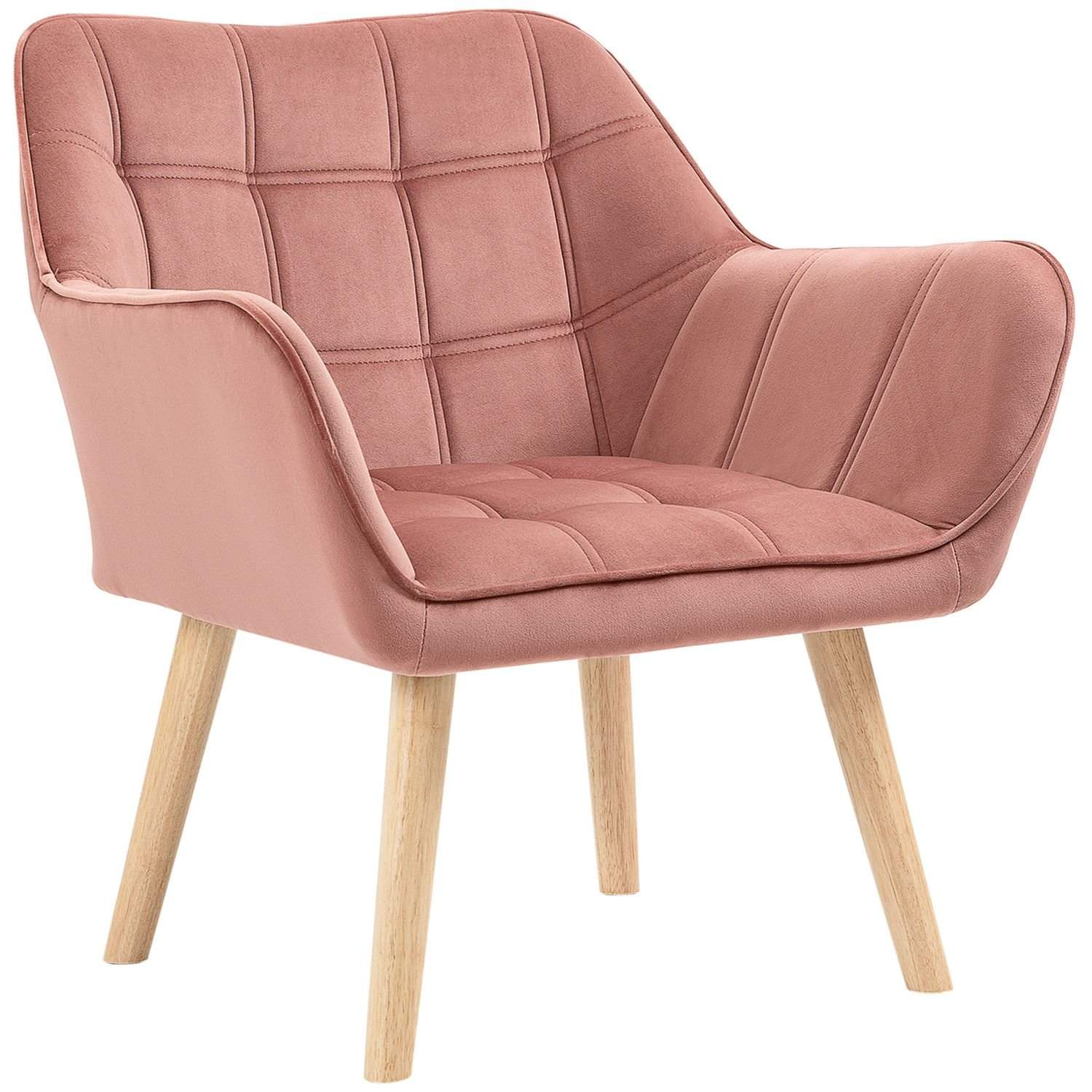 Velvet look Relax lænestol med hævede ben