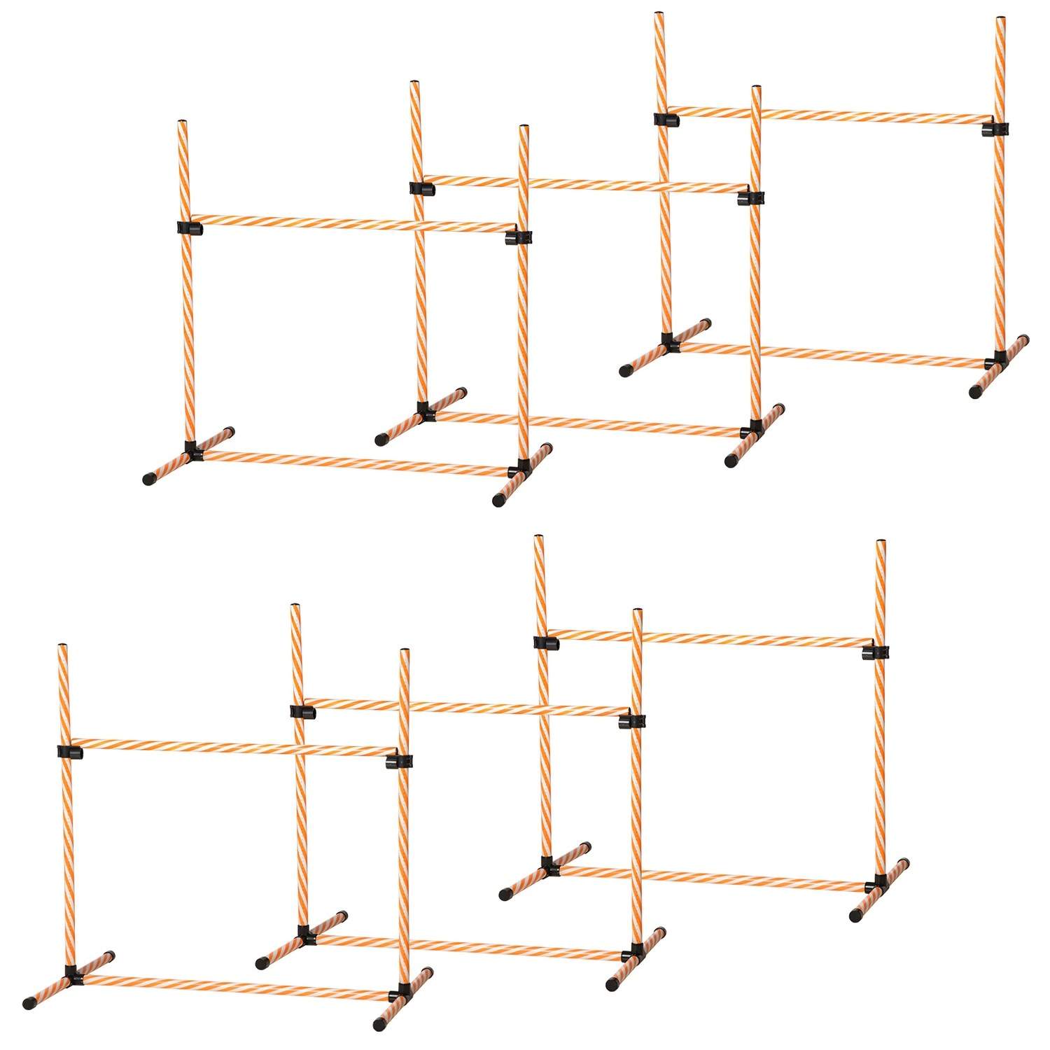 Agility sæt hunde med flettede stænger orange