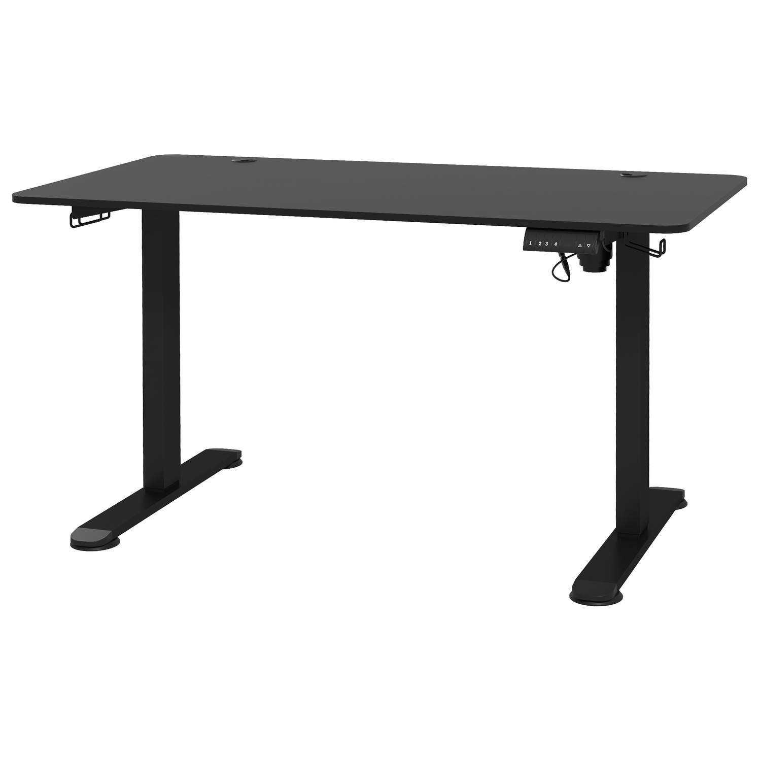 Elektrisk ståbord Sort med opbevaring 140x70cm