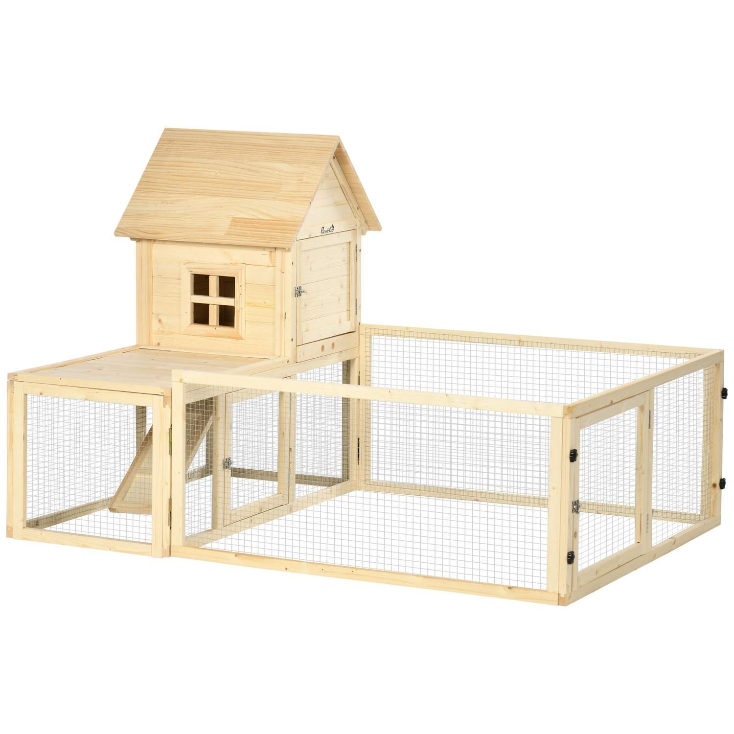 Udtrækkelig kaninhytte i træ til udendørs marsvin