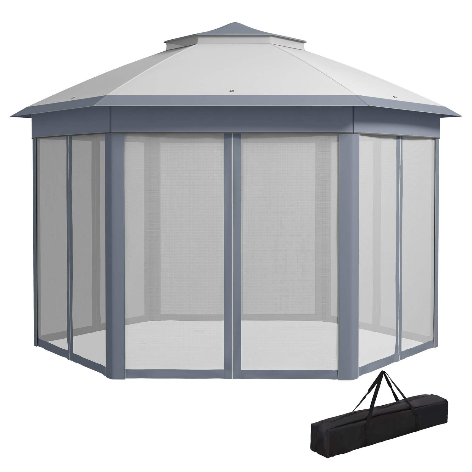Sammenklappelig Havepavillon 4x4m Grå