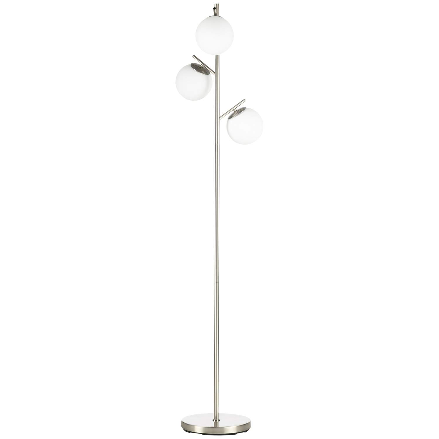 Sølv-hvid gulvlampe 40W, E27, 3 glas, 169 cm