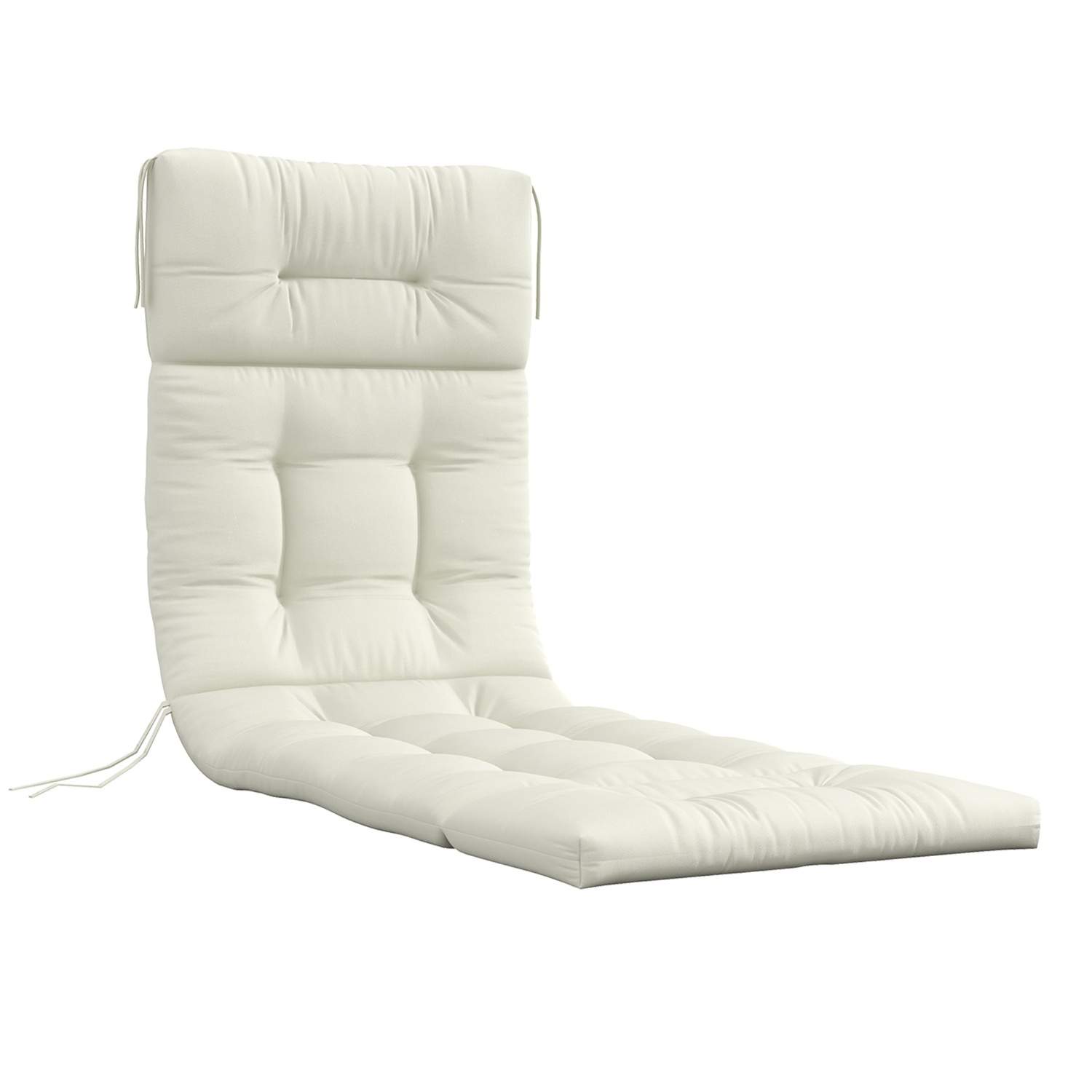 Cremehvid polstret liggestolspude 200x60x13cm