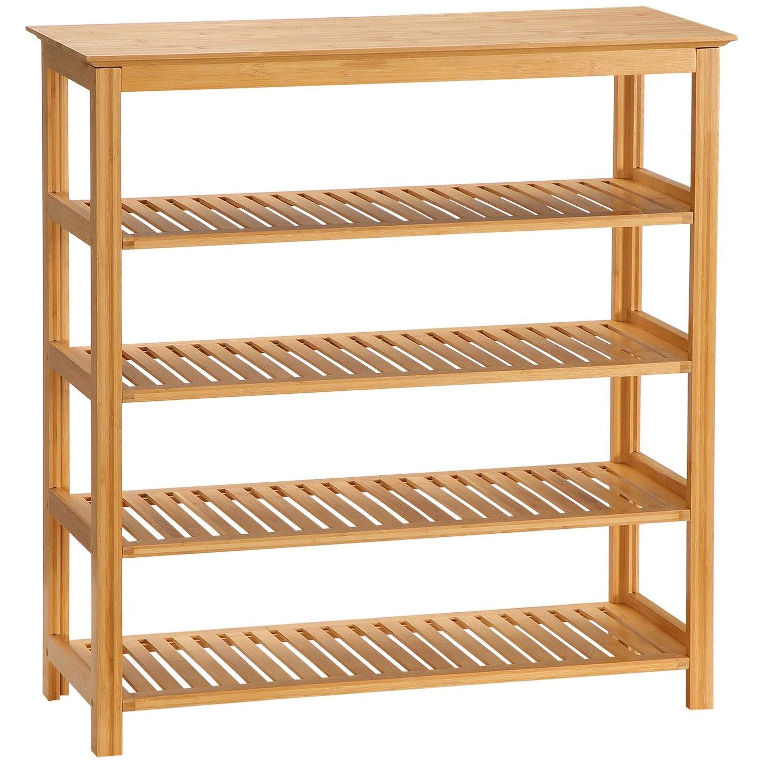 Bamboo shoe rack levels for 20 pairs in hall