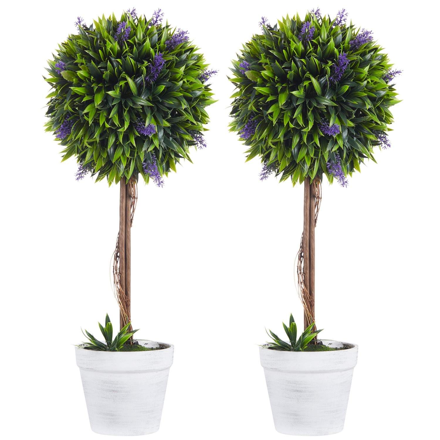 Kunstig lavendelplante 60 cm med mos i potte
