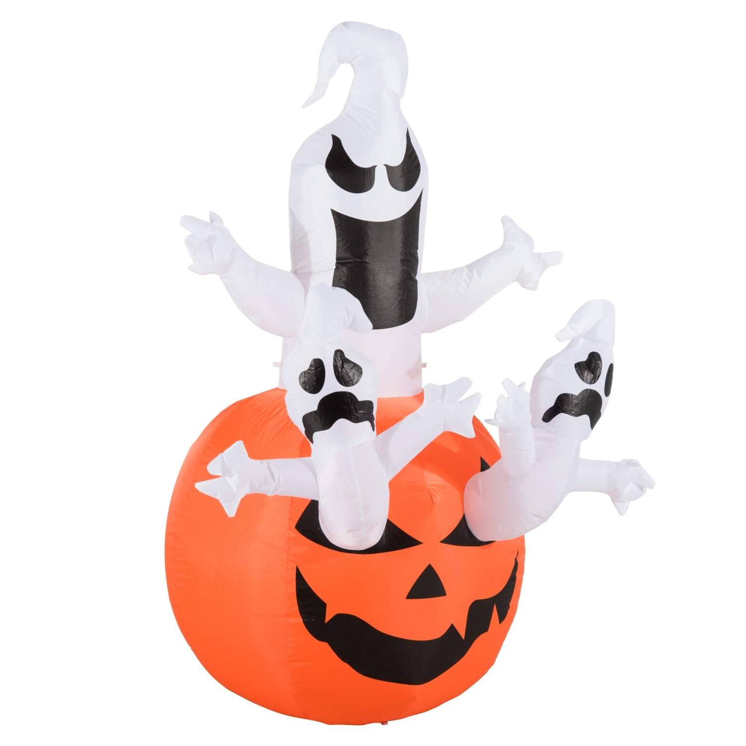 Oppusteligt Halloween græskar med LED, 180 cm