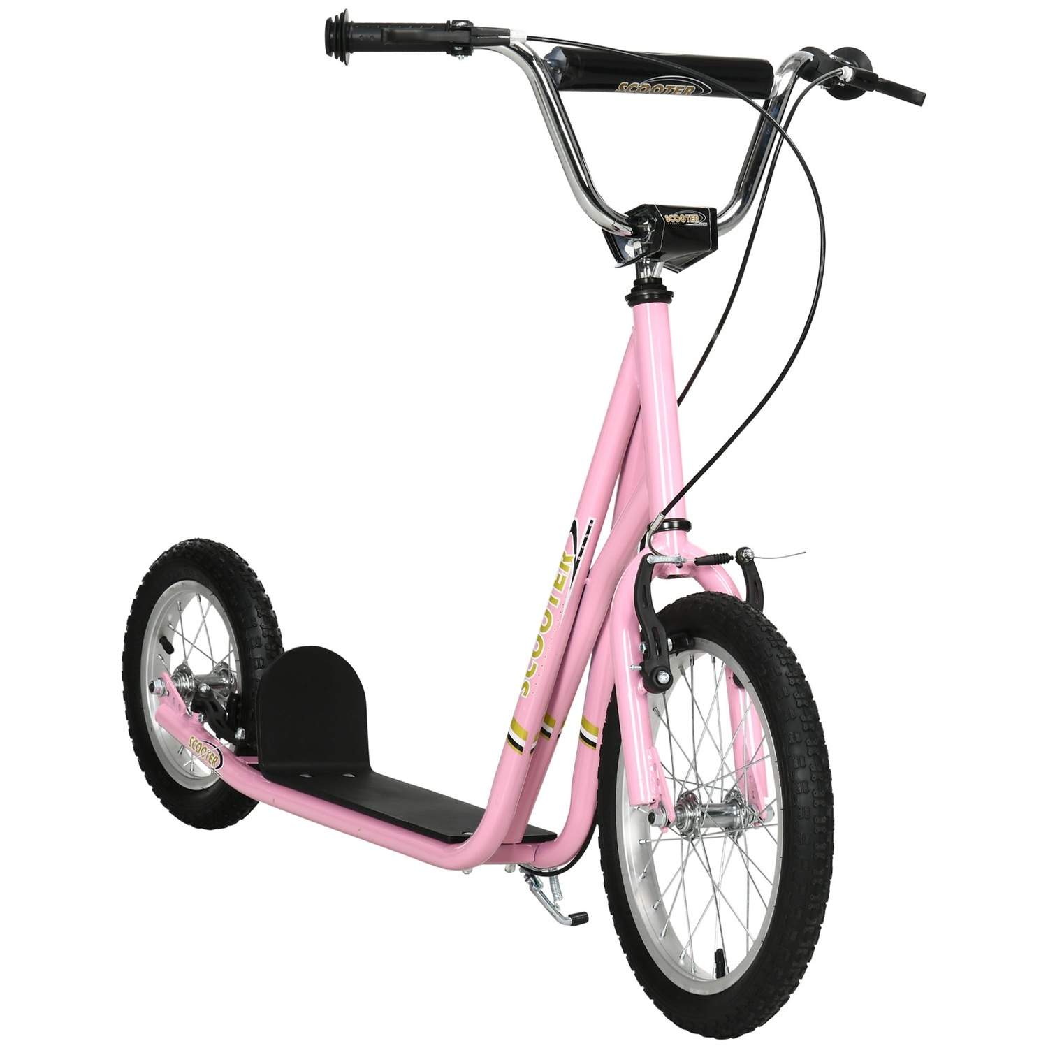 Pink børnescooter med bremser til 5+ år