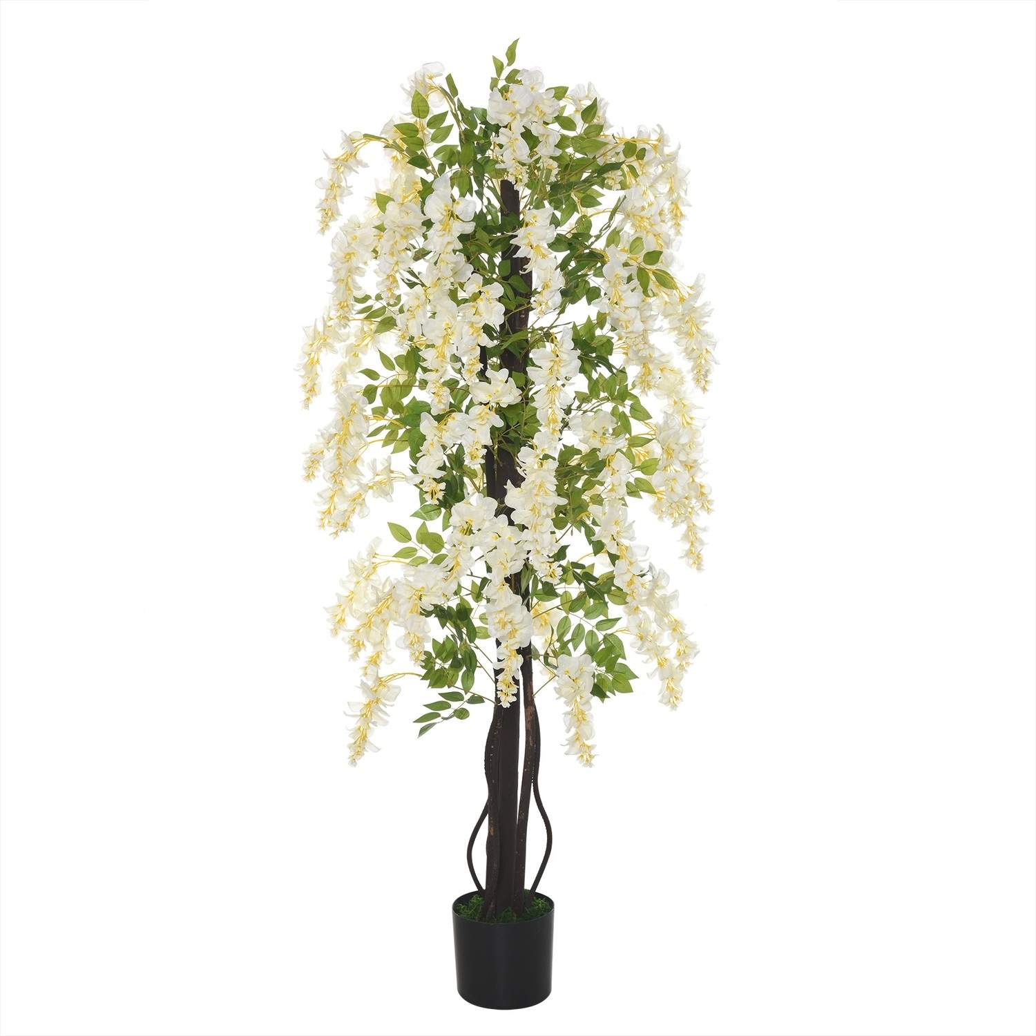 Hvid Wisteria kunstig plante i potte 1,65m