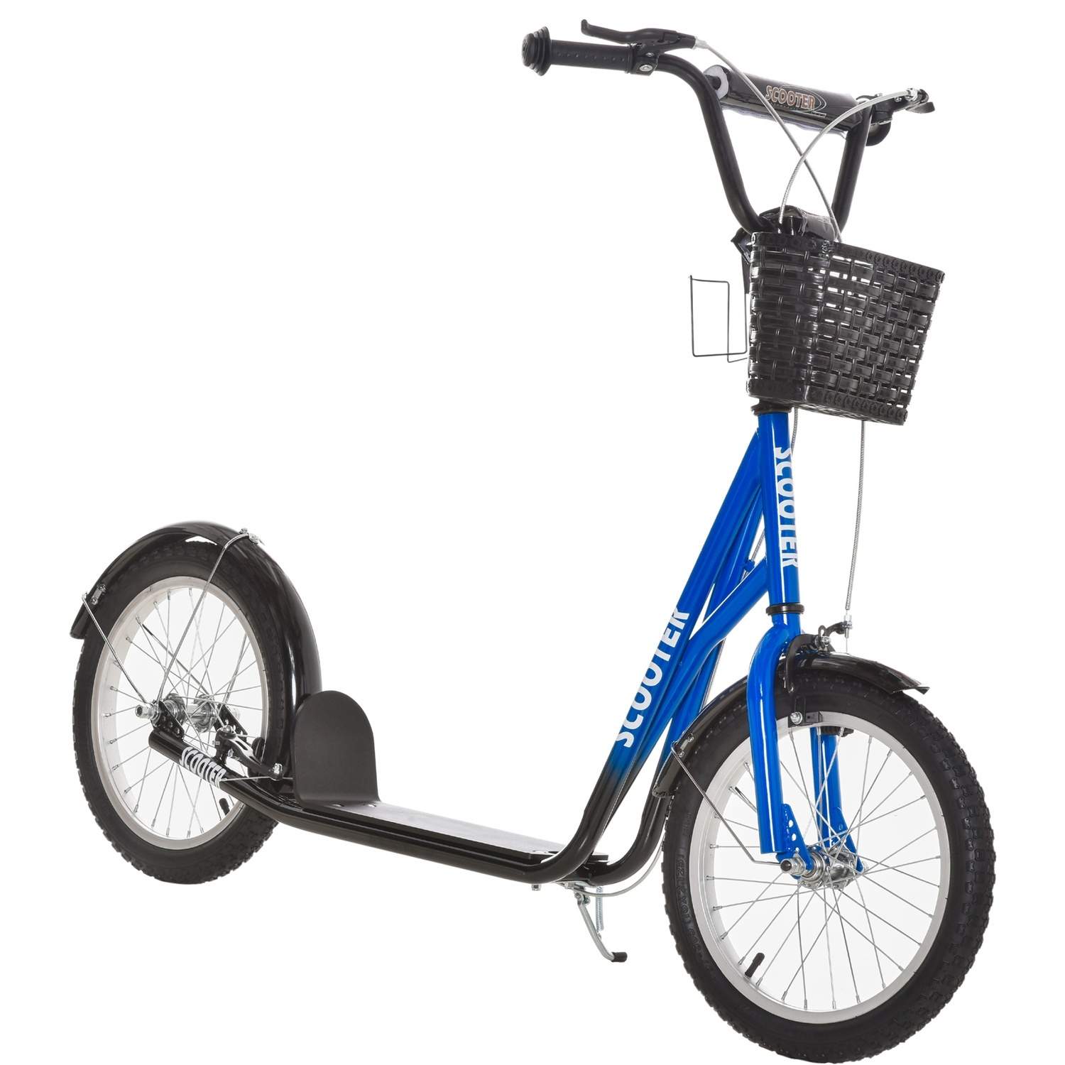 Højdejusterbar børnescooter 5-12 år blå/sort
