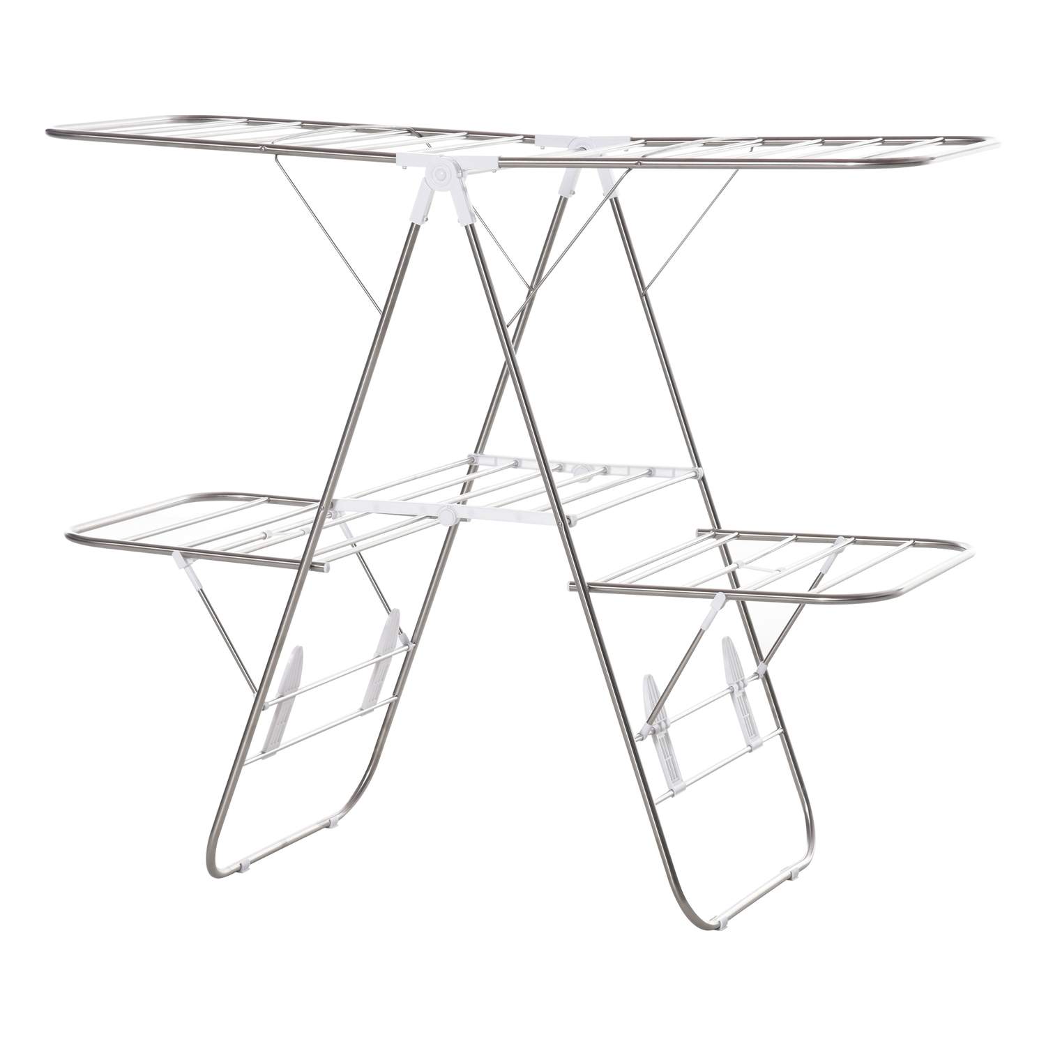 Sammenfoldelig tøjlufter i rustfrit stål 3 niveauer