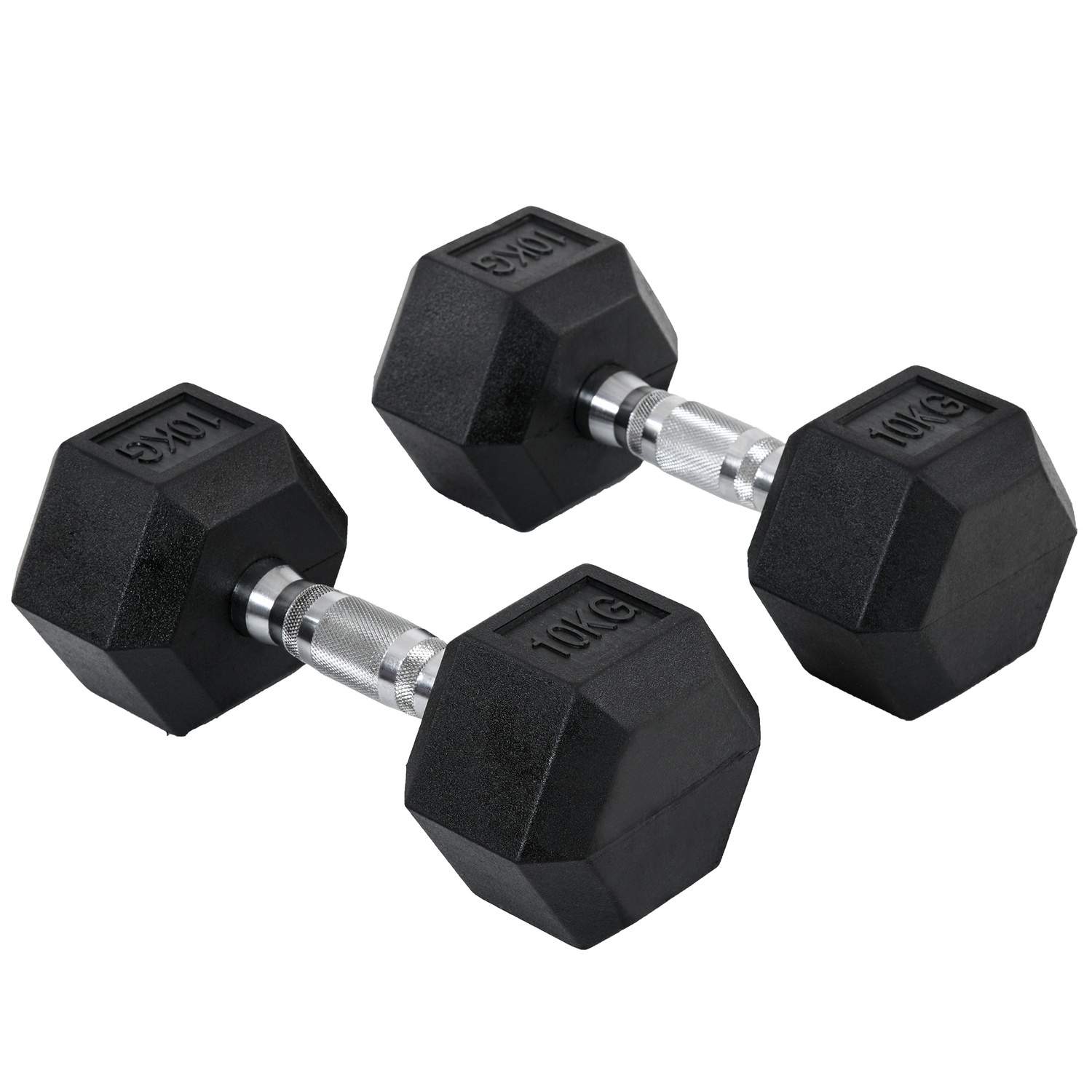 Hexagon håndvægte 2x10kg støbejern sort sæt