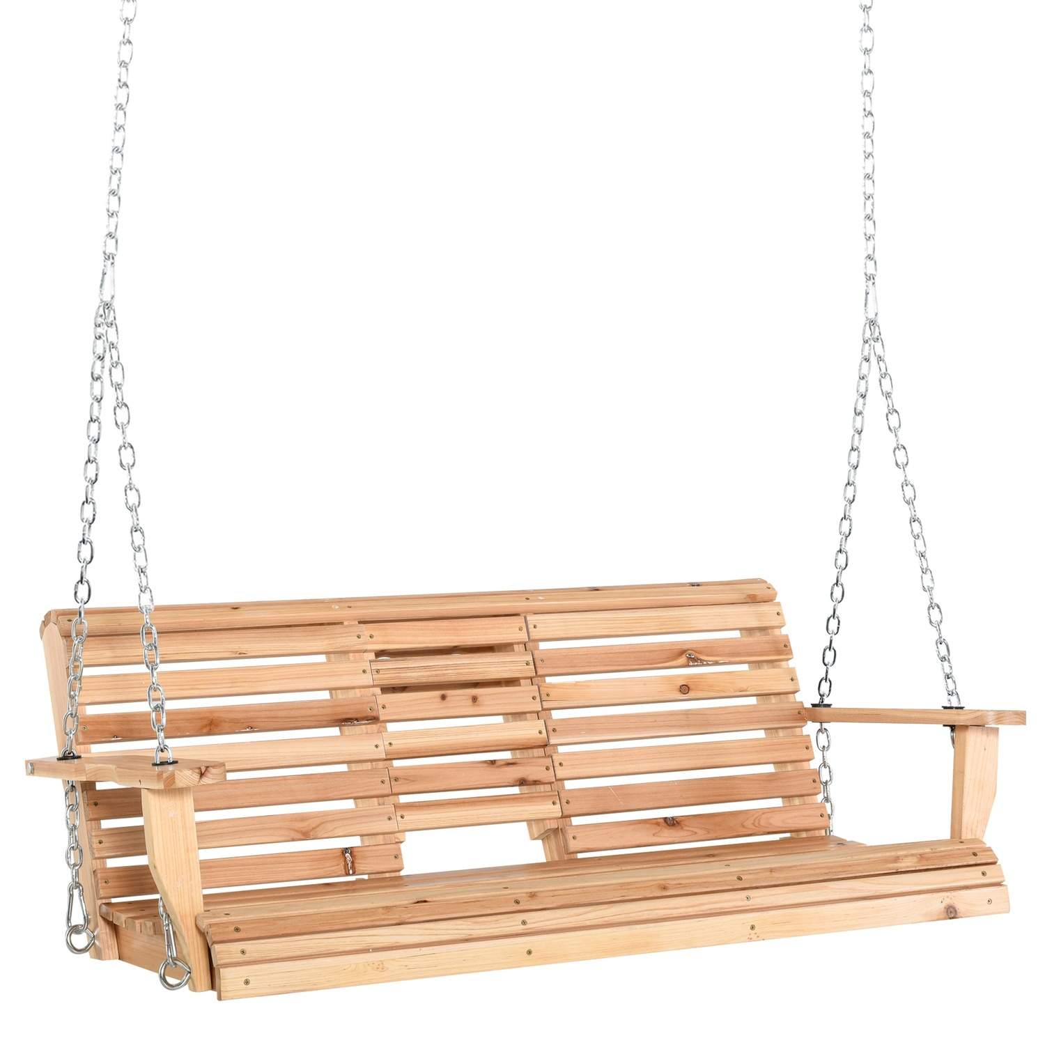 Hængebænk i gran med bord & kopholder