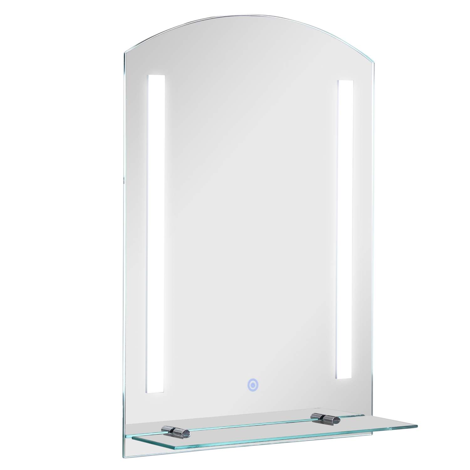 Vandtæt LED badeværelsesspejl med hylde 50x70cm