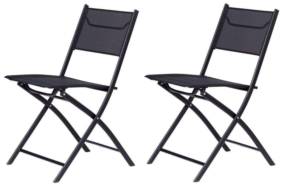 Sorte havestole til terrasse, 2-pak