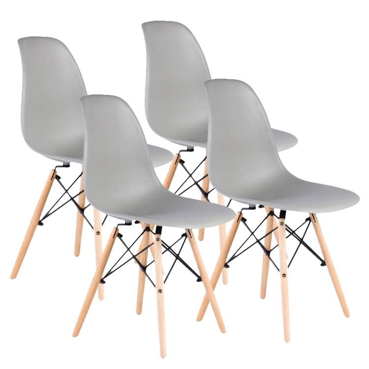 Set med 4 vita och ljusgrå stolar för matsal | Hem & Hobby | Pryloteket