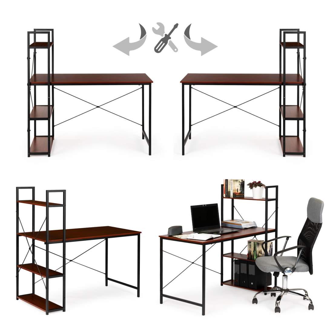 Datorbord i trä med praktiska lofthyllor | Hem & Hobby | Pryloteket