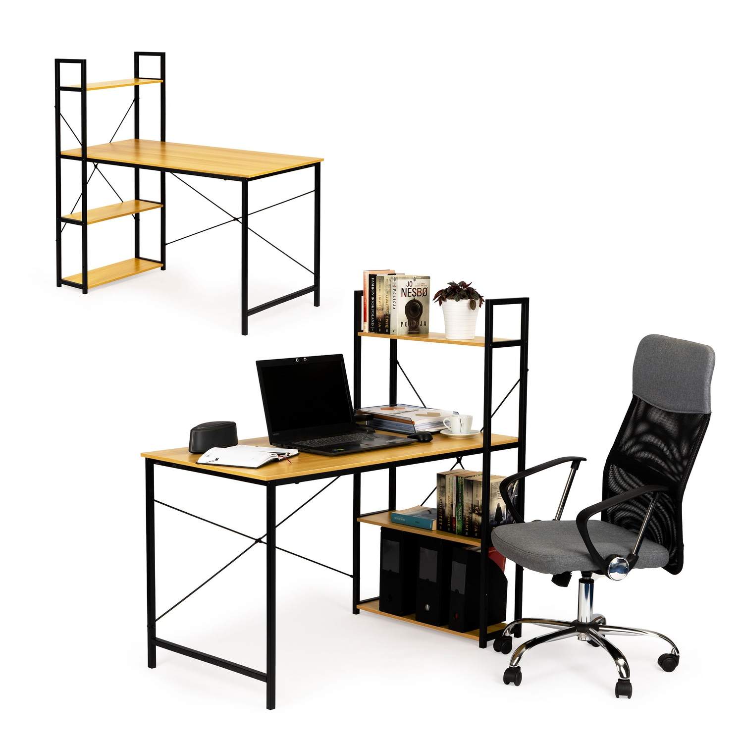 Datorbord i trä med praktiska lofthyllor | Elektronik - Kablar & Adaptrar - Adaptrar & Signalomvandlare - USB | Pryloteket