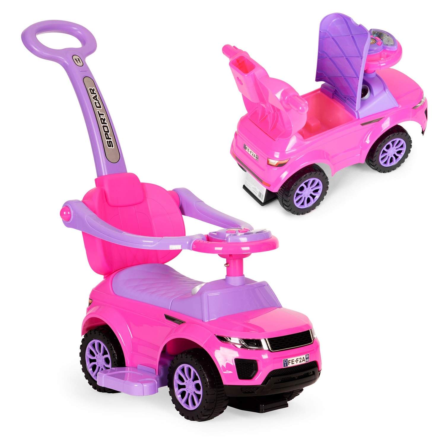 3-i-1 Pink Legetøjsbil Supercar til børn