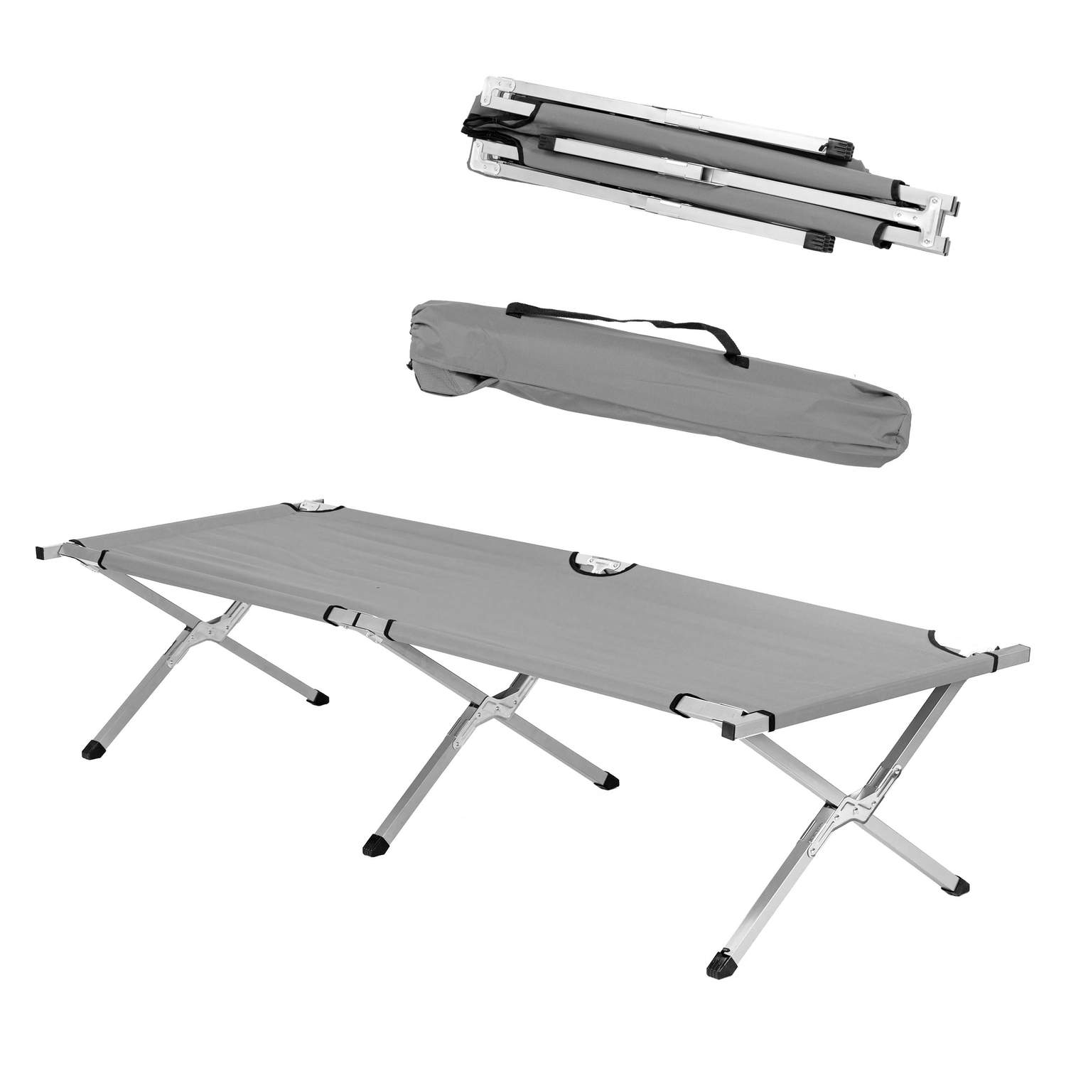 Grå teltseng til rejser og camping